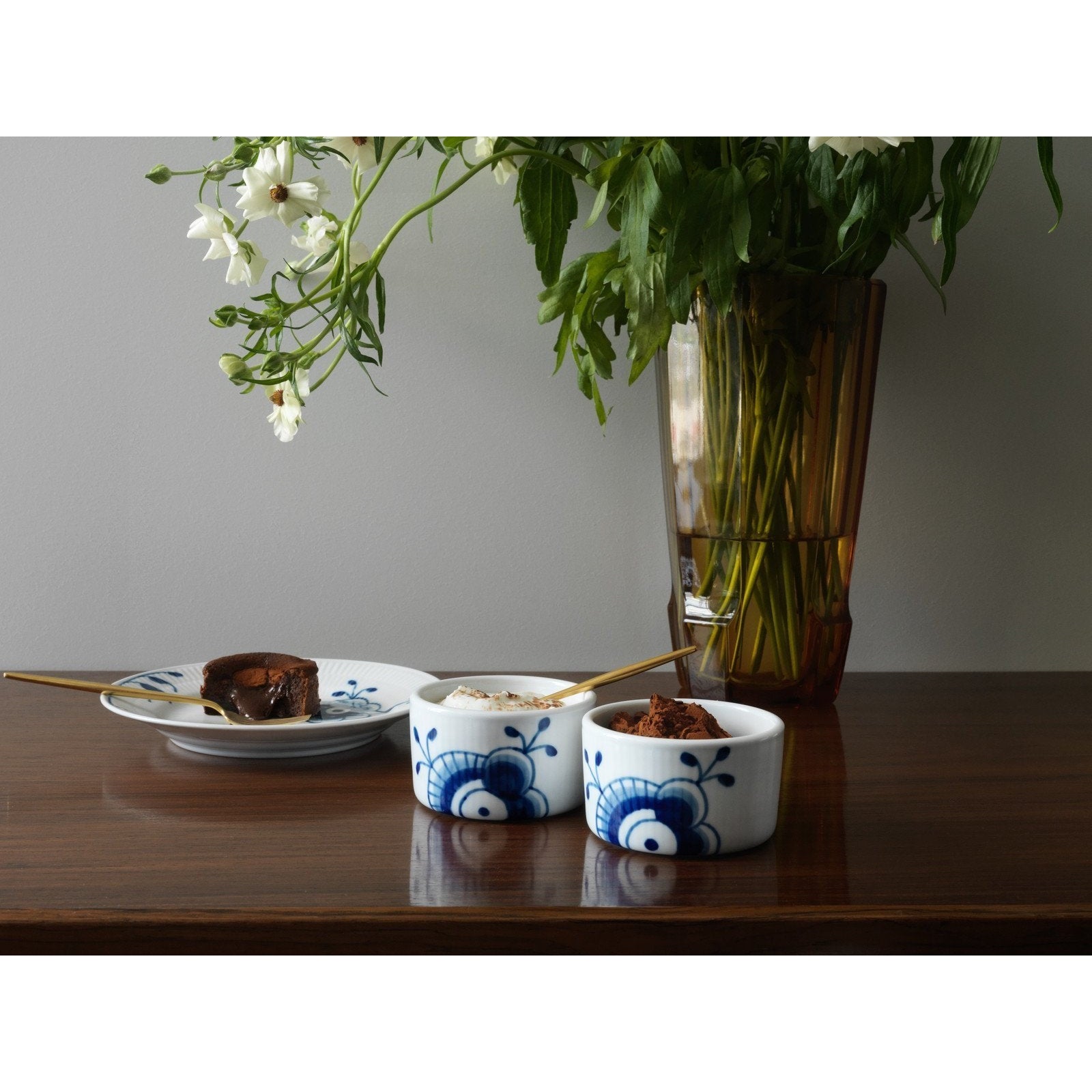 皇家哥本哈根蓝色凹槽巨型蛋奶碗，8,5厘米2 pcs