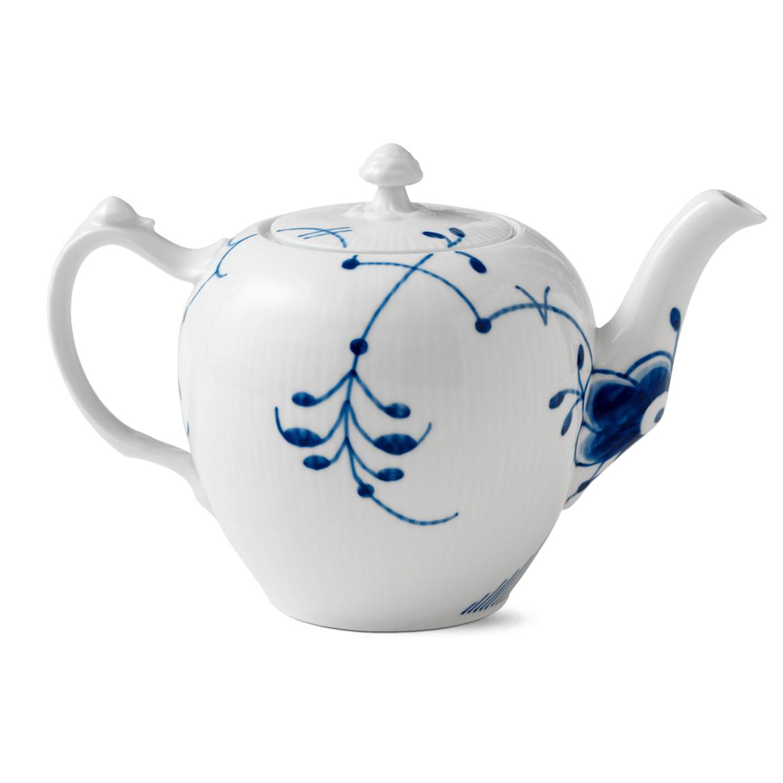 Royal Copenhagen Blå riflet Mega Teapot, 100 Cl