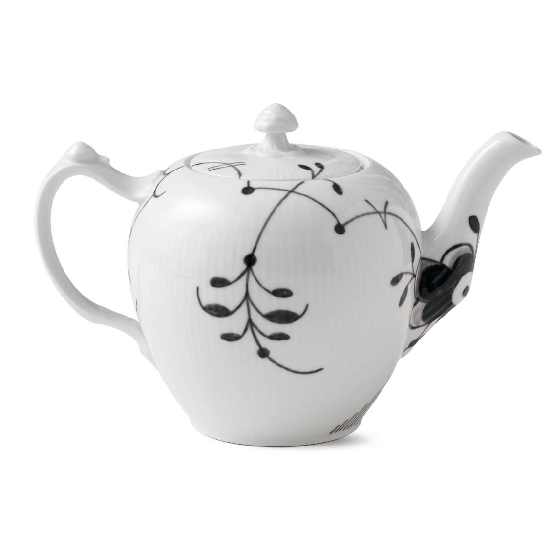 Royal Copenhagen Sort riflet Mega Teapot, 100 Cl