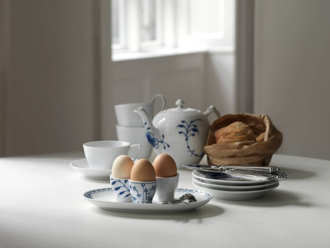 Royal Copenhagen Ensemble de tasses à œufs plaines à canon bleu, 3 morceaux