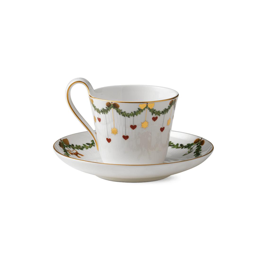 Royal Copenhagen Star Fluted Christmas Cup With Saucer, 24 Cl
