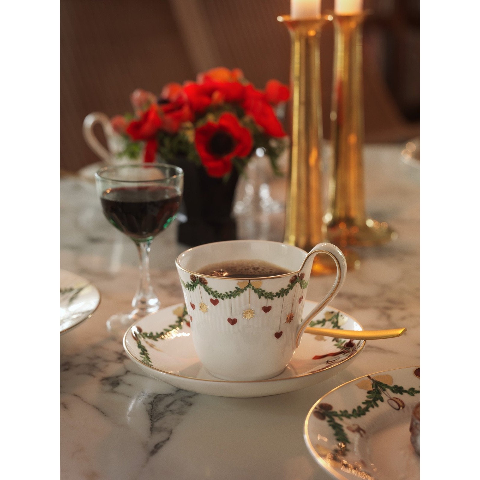 Royal Copenhagen Star Fluted Christmas Cup With Saucer, 24 Cl
