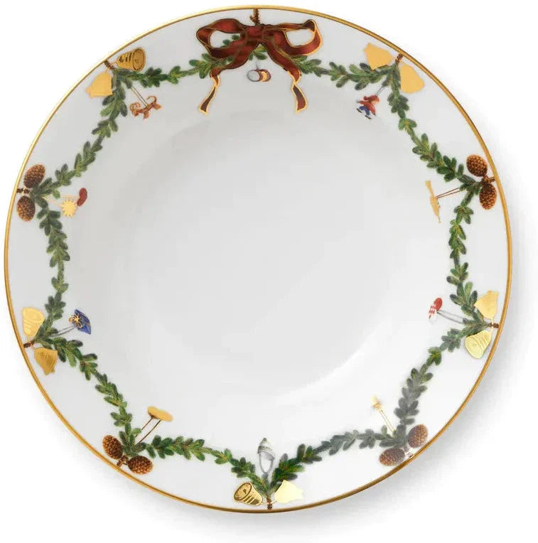 Royal Copenhagen Star Abbassata Christmas Deep Plate, 17 cm