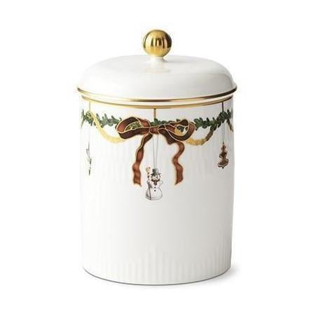 Royal Copenhagen Stern geriffelte Weihnachtsaufbewahrungsbox mit Deckel, 16cm