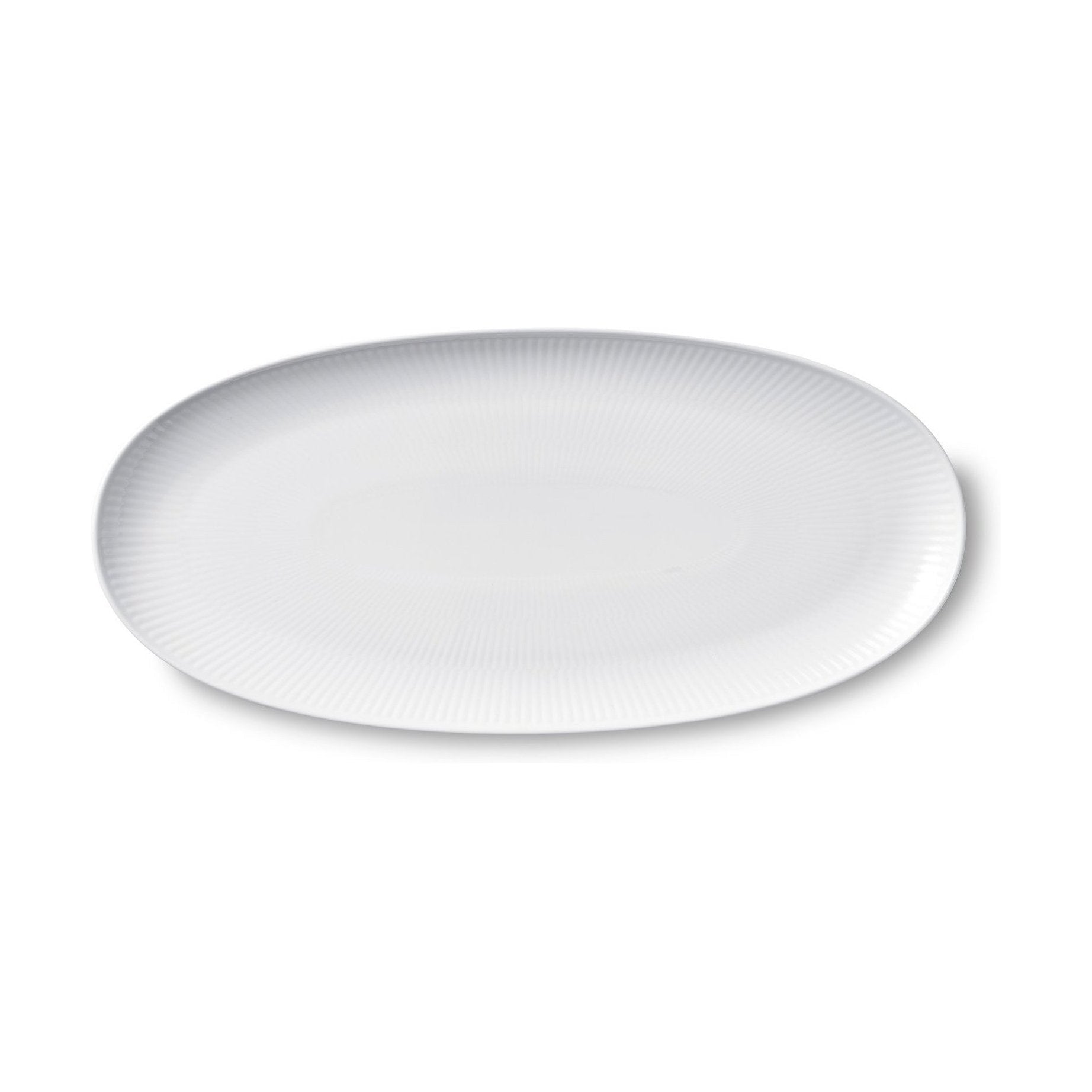 皇家哥本哈根白色凹槽椭圆形盘子，37厘米