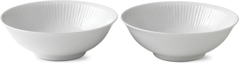 Royal Copenhagen White Fluled Bowl 35Cl, 2pcs.