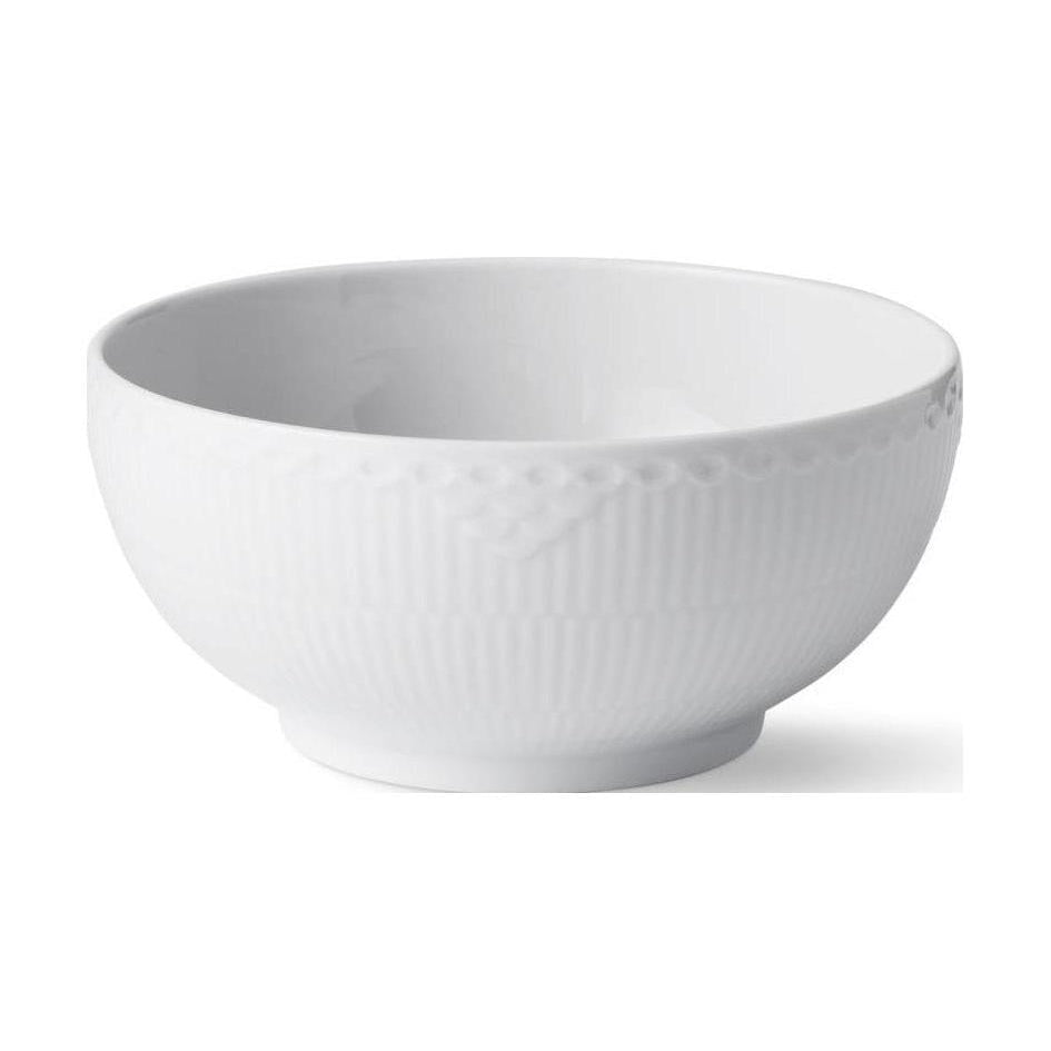 Royal Copenhagen White Fluled Half Lace Bowl, 18 cm