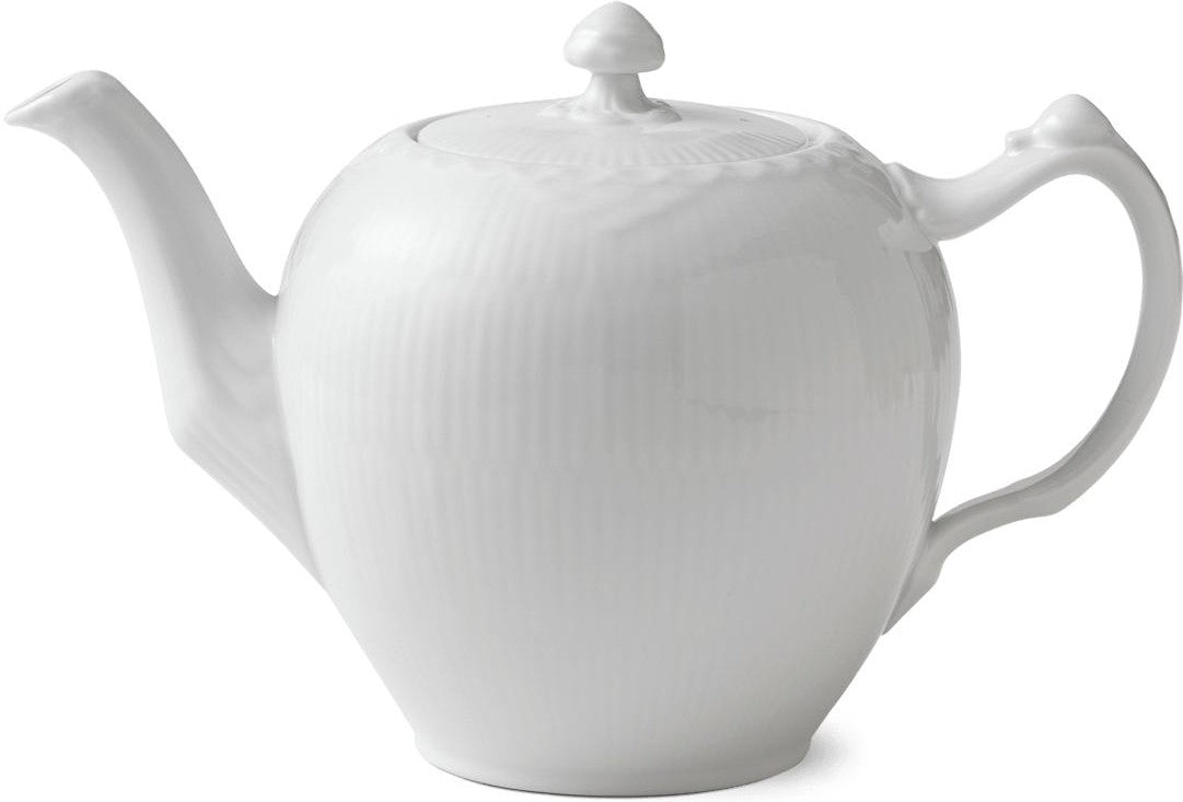 Royal Copenhagen White Fluted Half Lace Teapot, 100cl