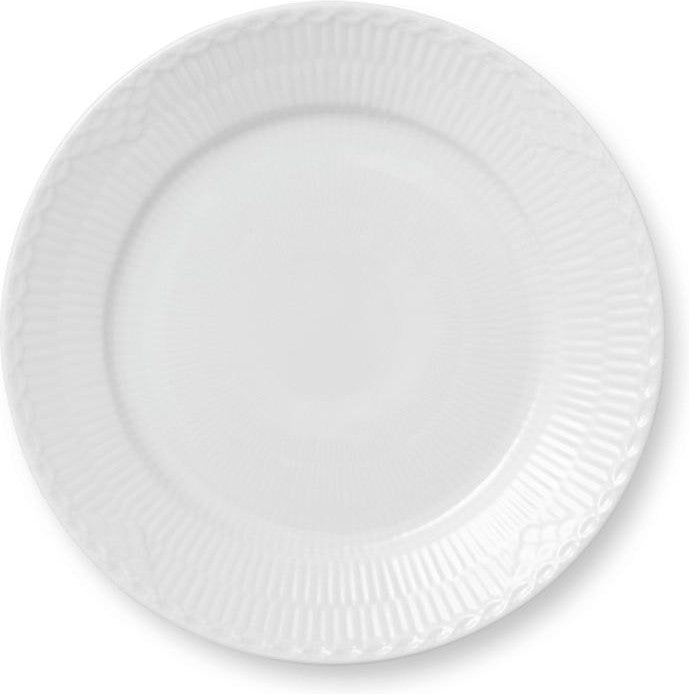 Royal Copenhagen White Fluted Half Lace Plate, 22cm