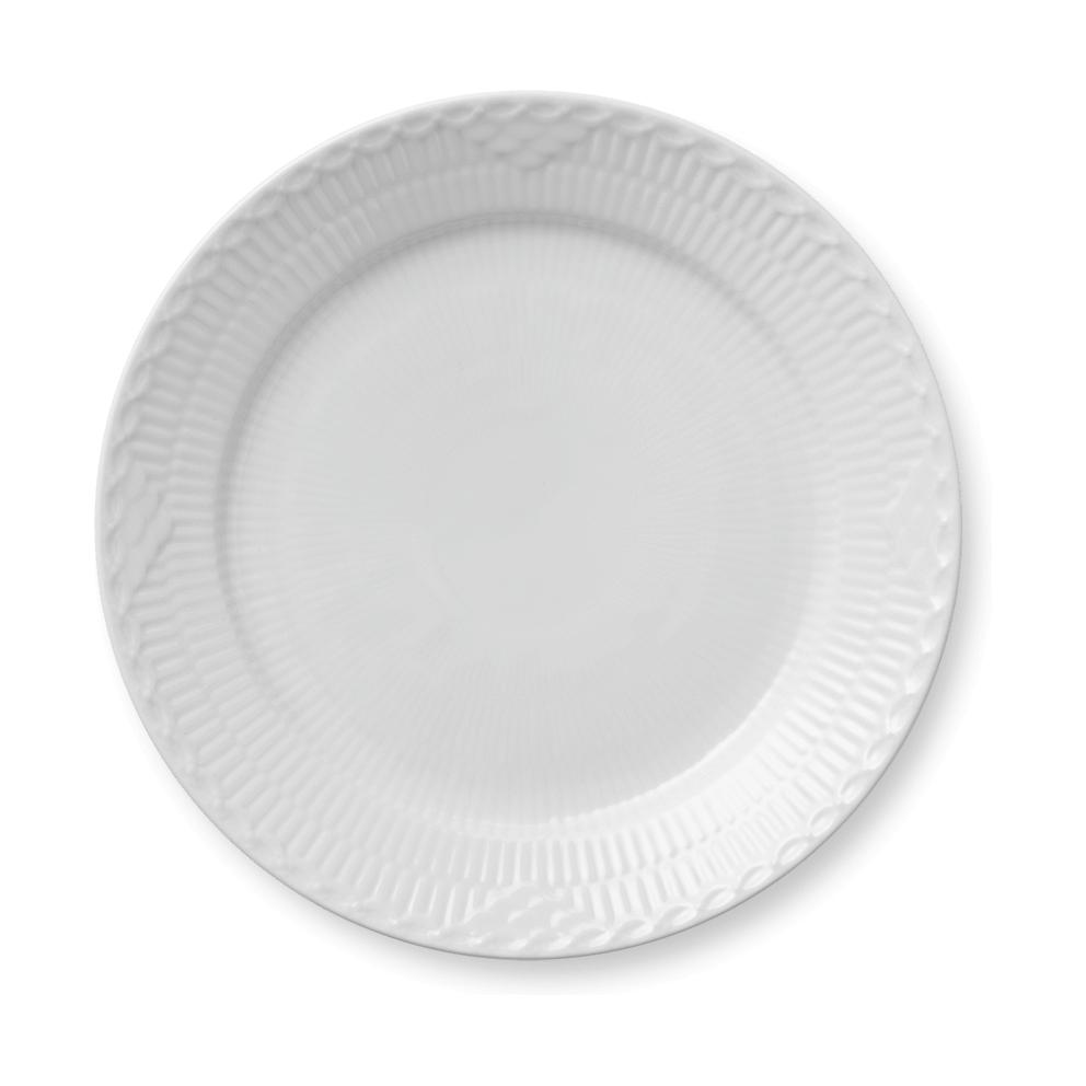 Royal Copenhague White White Half Lace Plate, 25 cm