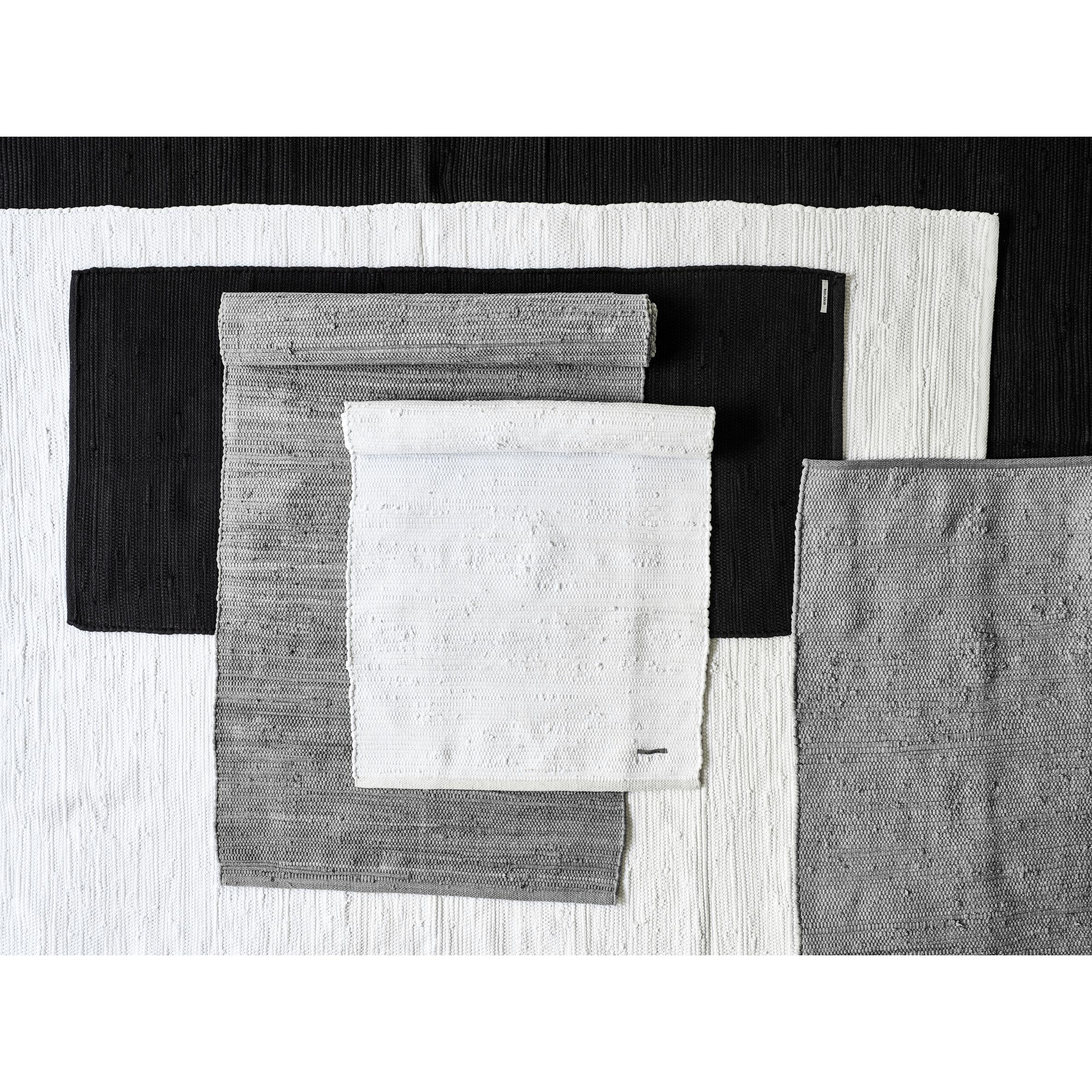 Teppet solid bomulls teppe svart, 170 x 240 cm