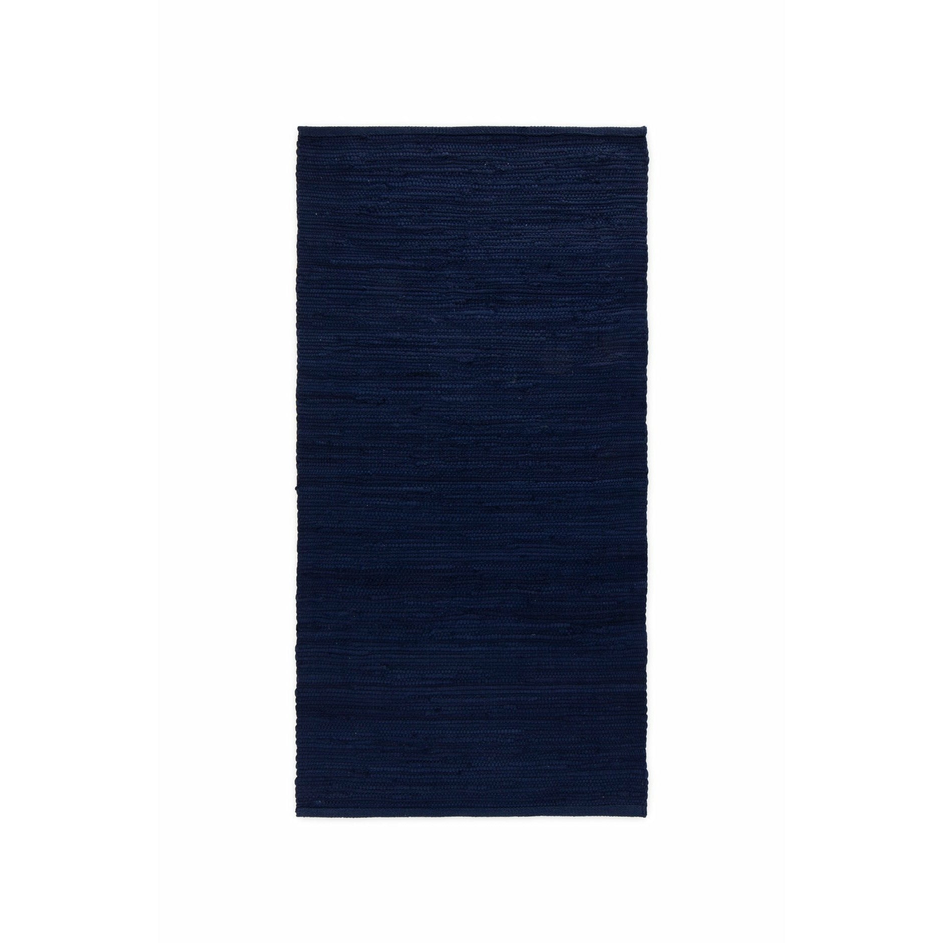 Rug Solid Coton tapis profond océan bleu, 75 x 300 cm