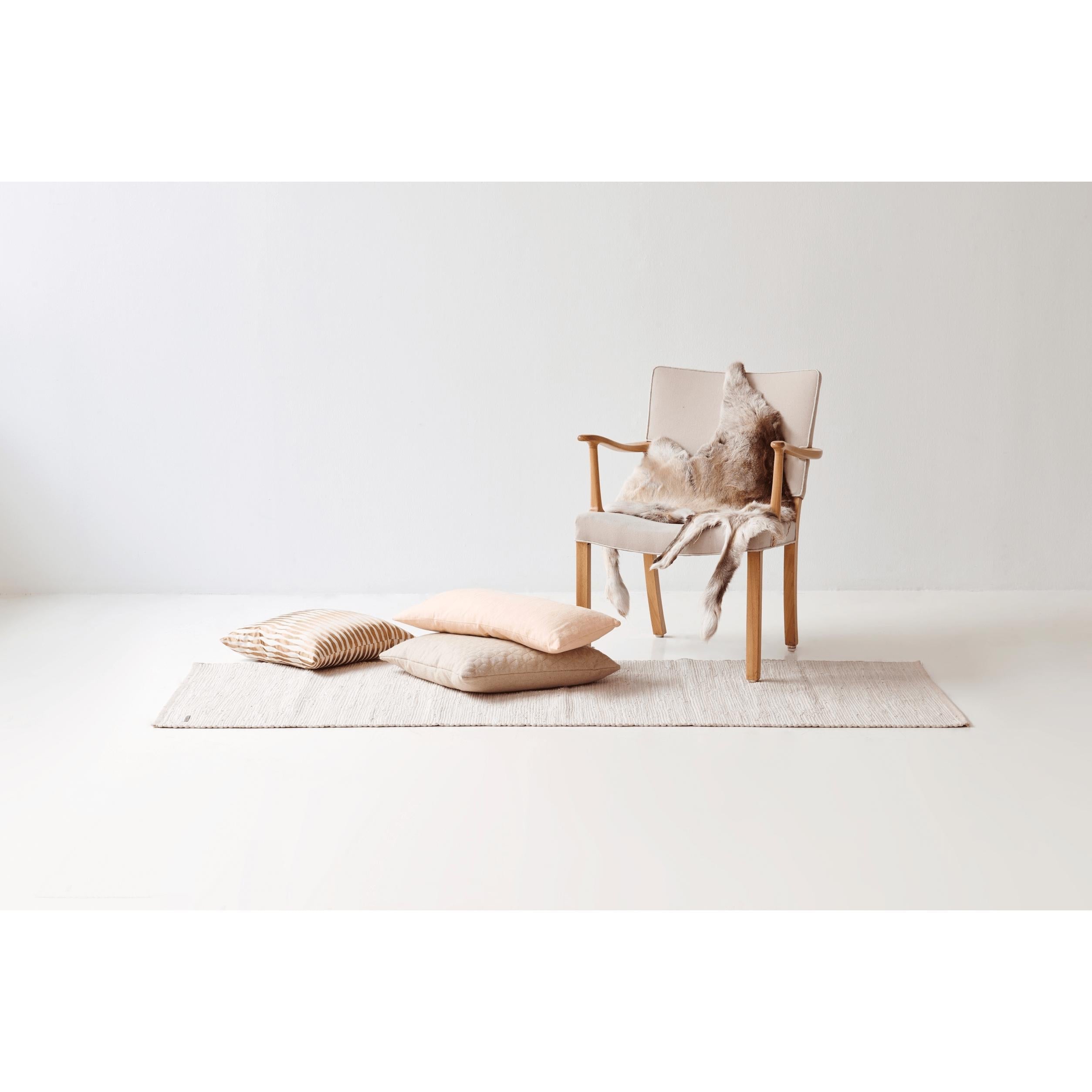 Rug Solid Coton Tapon Desert blanc, 60 x 90 cm
