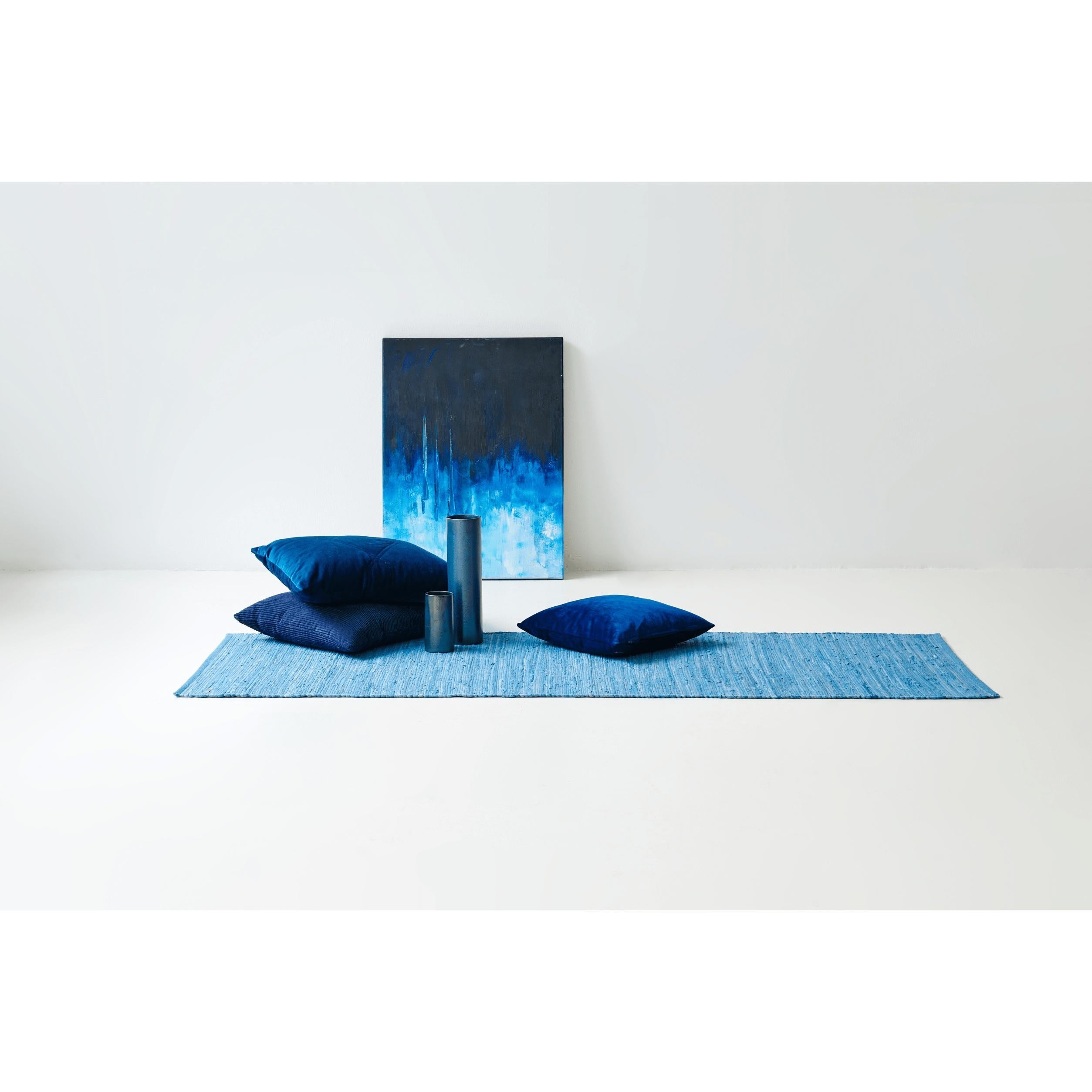 Rug Solid Katoenen Tapijt Eternity Blue, 65 x 135 cm