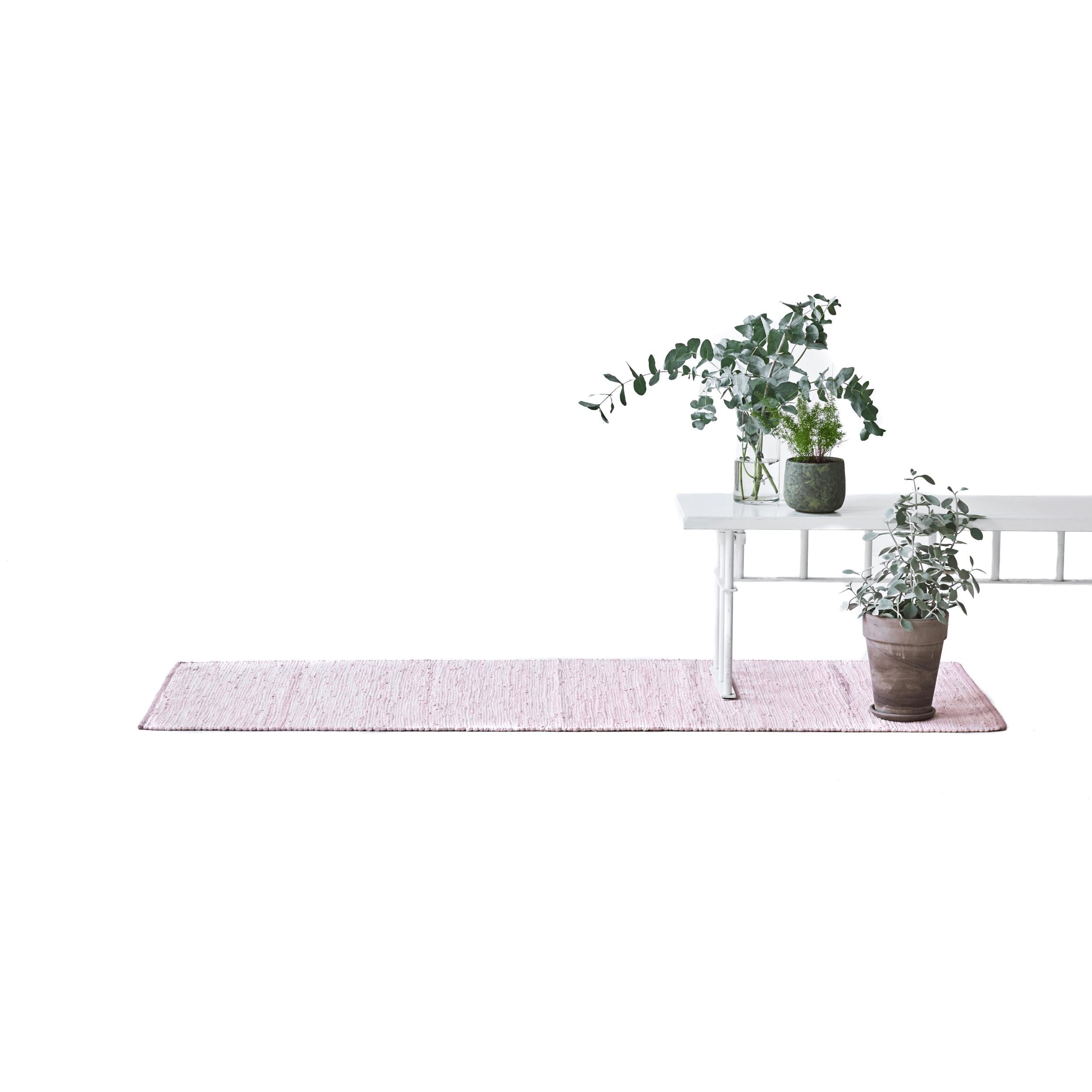 Tappeto di cotone solido rosa nebbiosa, 60 x 90 cm