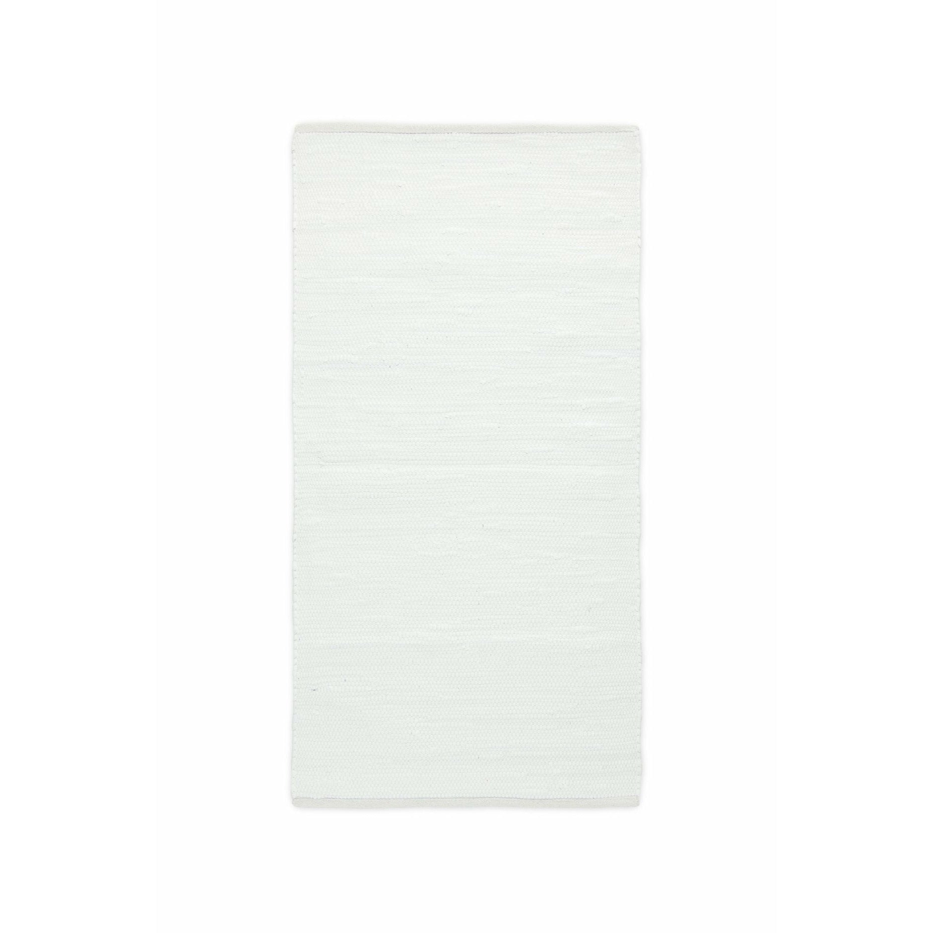 Rug Solid Cotton Rug White, 65 X 135 Cm