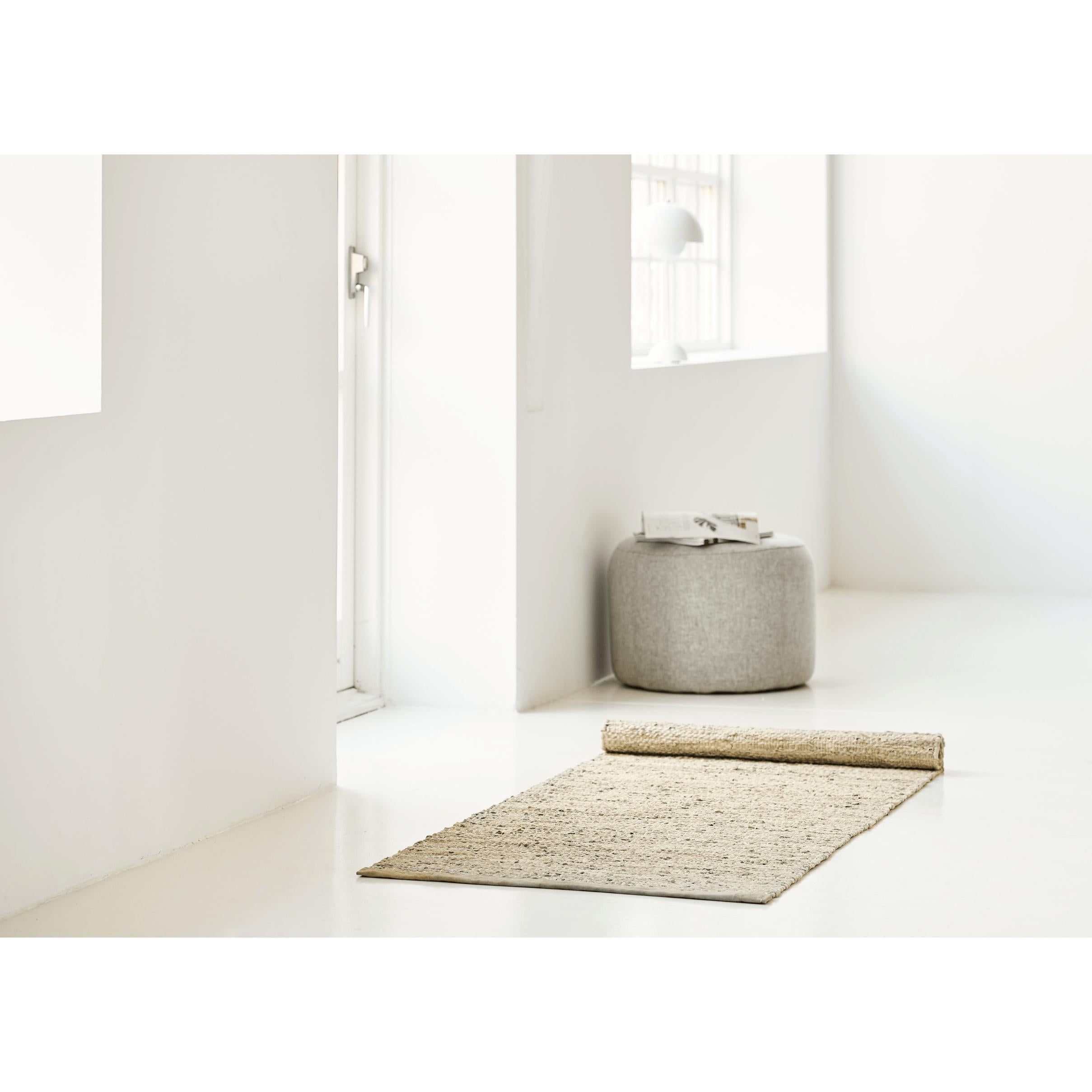 Tappeto tappeto in pelle solida beige, 60 x 90 cm