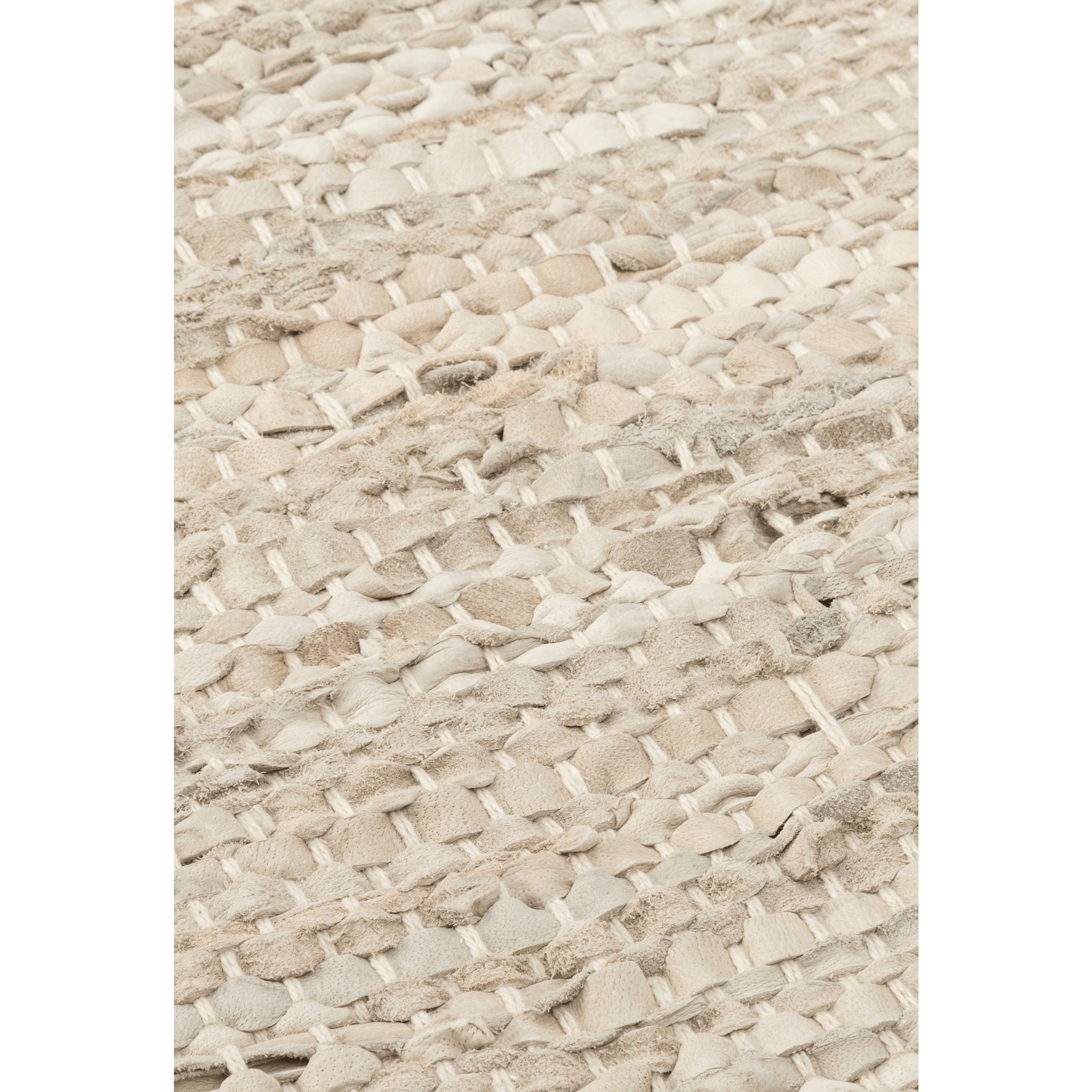 Rug Solid Leather Carpet Beige, 60 X 90 Cm