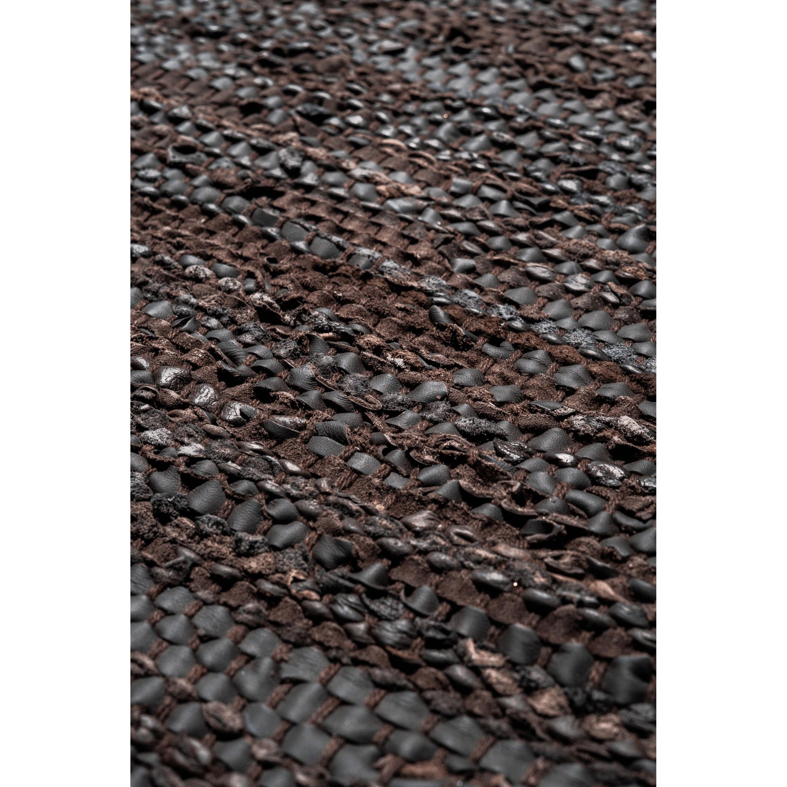 Rug Solid Leer tapijt choco, 200 x 300 cm