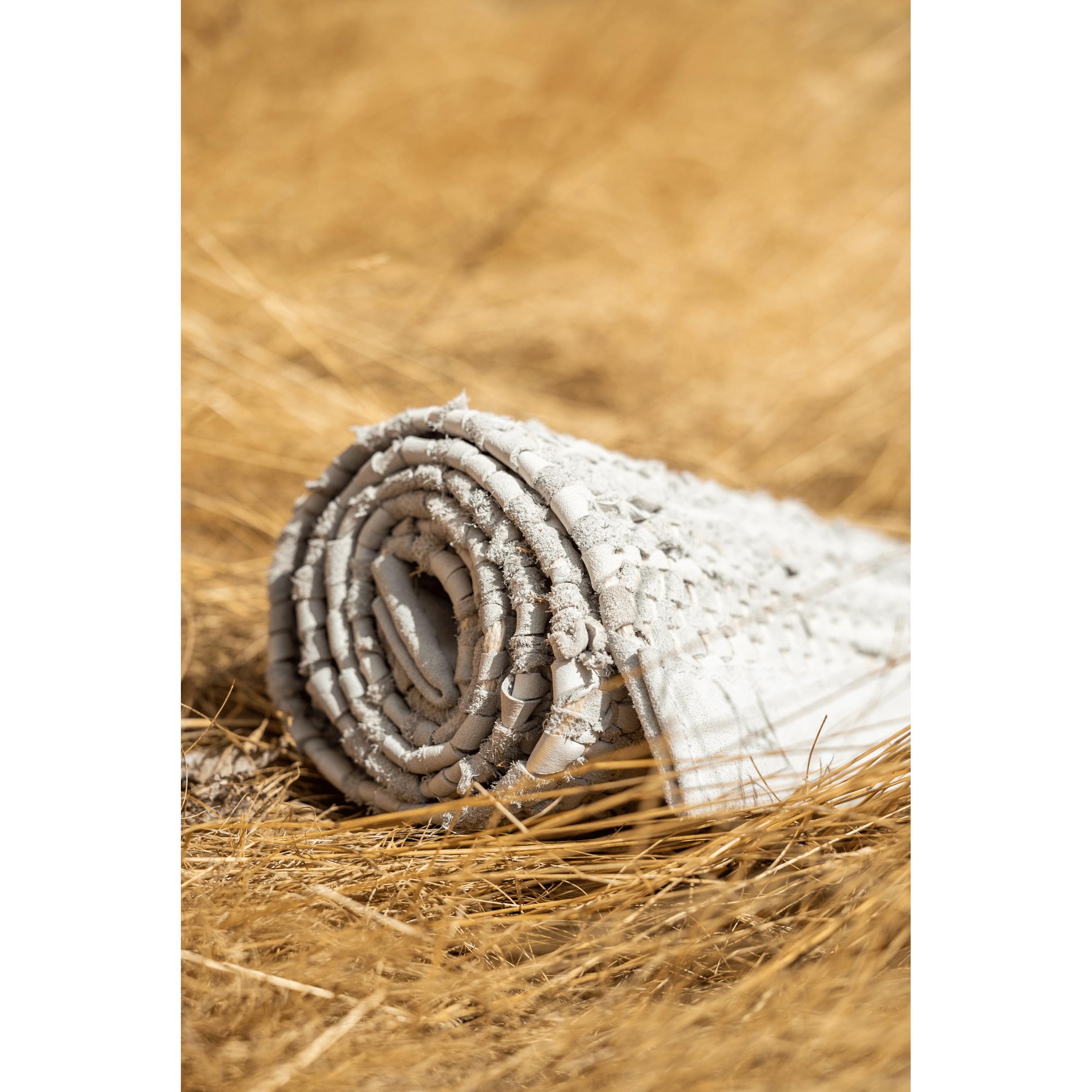 Rug Solid Tapis en cuir Limestone, 140 x 200 cm