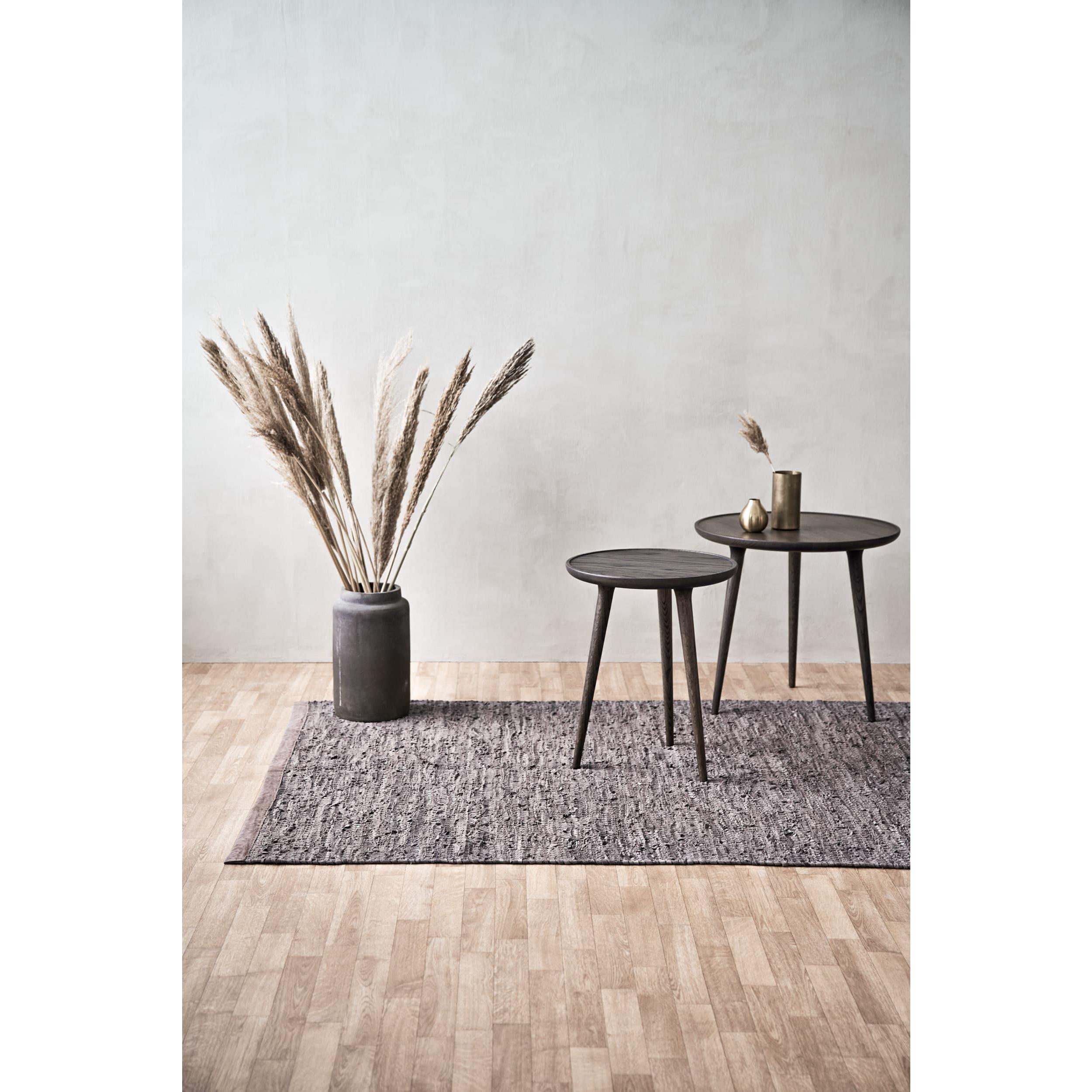 Rug Solid Bois de tapis en cuir, 60 x 90 cm