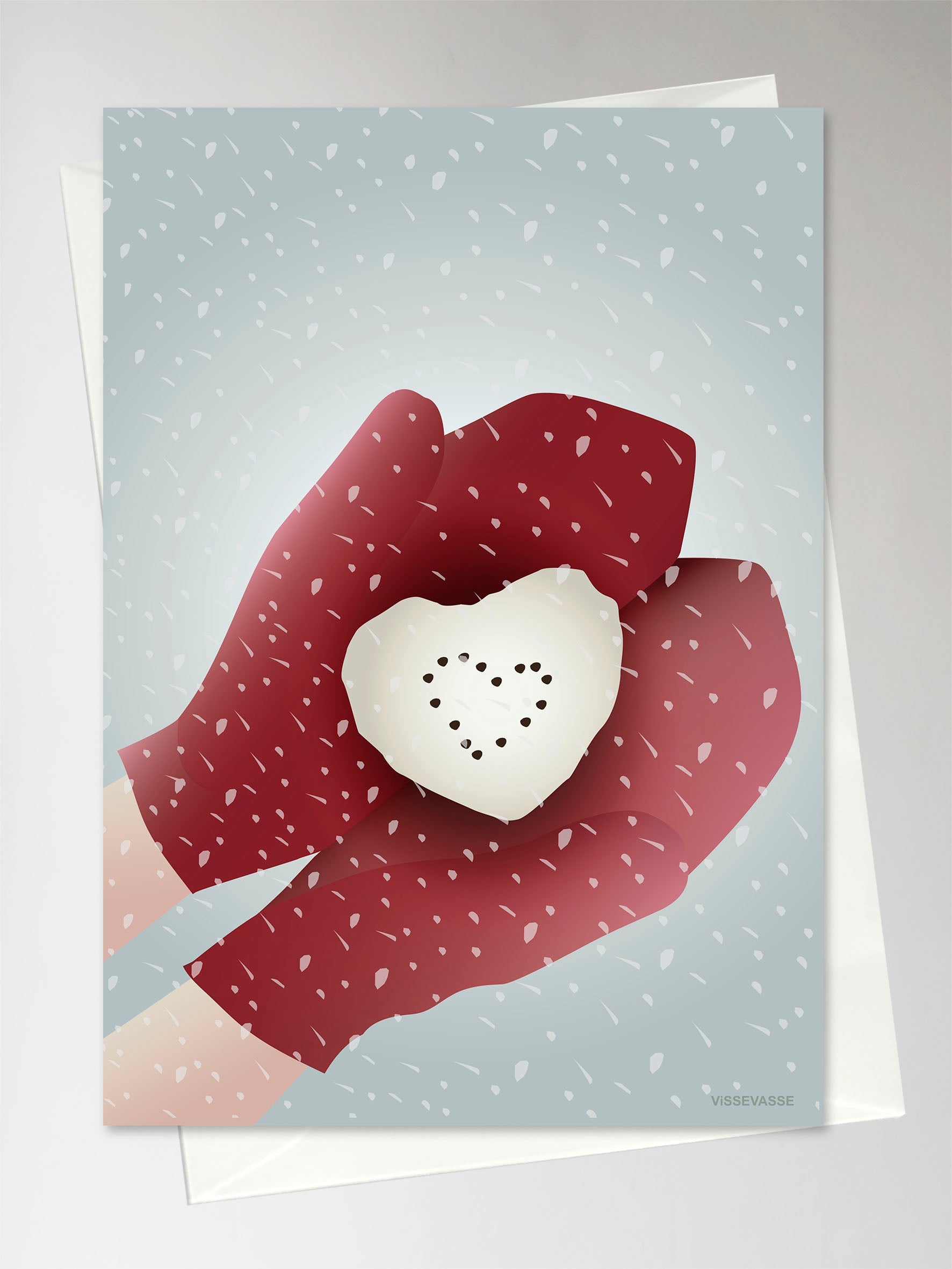Vissevasse Snow Heart Greeting Card A7