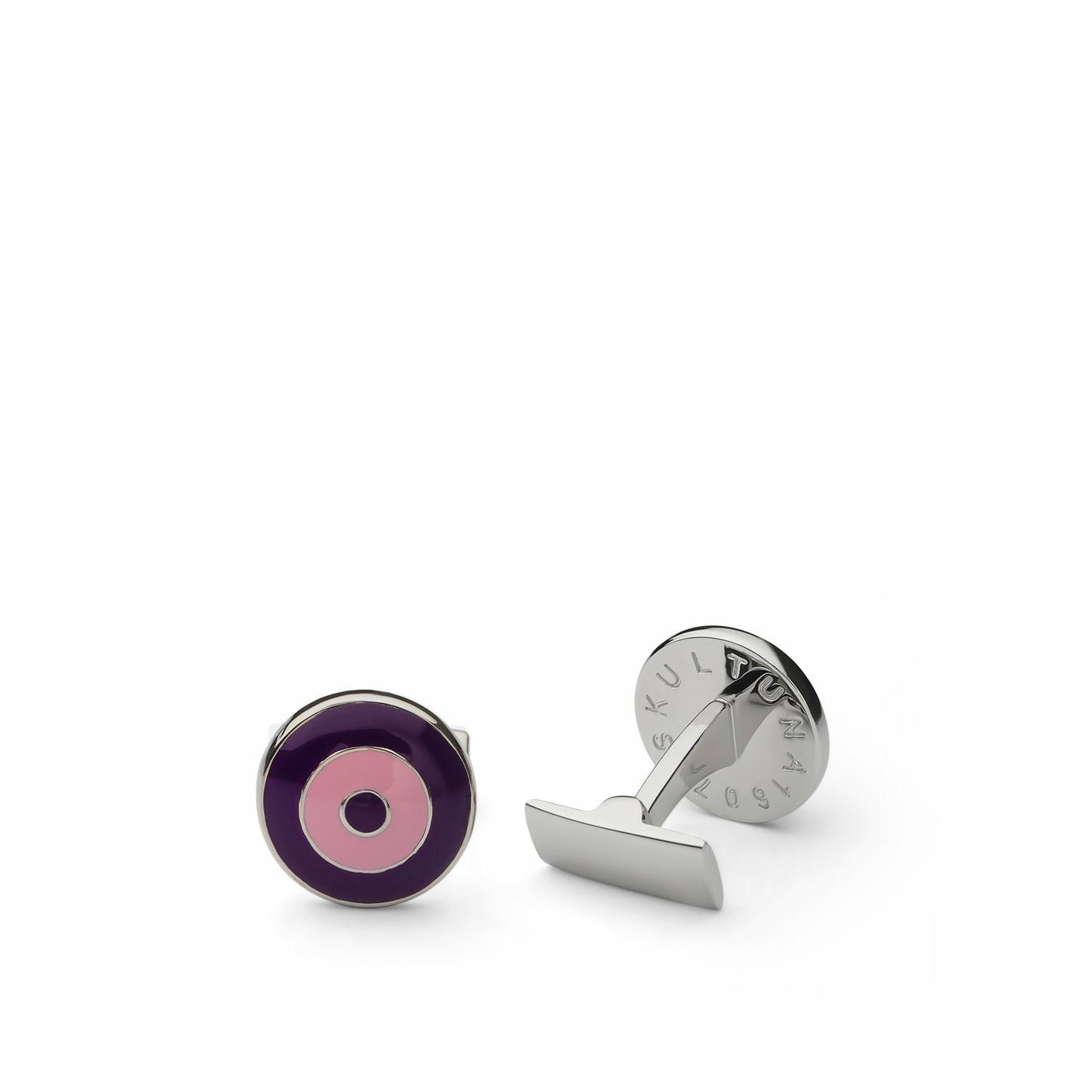Skultuna Bomber V, 2 boutons de manchette Ø1,55 cm, violet / rose