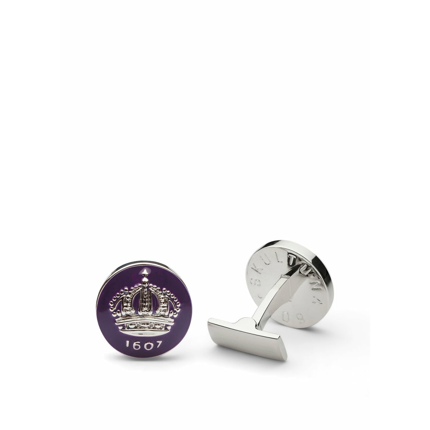 Skultuna Crown Silver Gemylink Ø1,7 cm, Palatine Purple