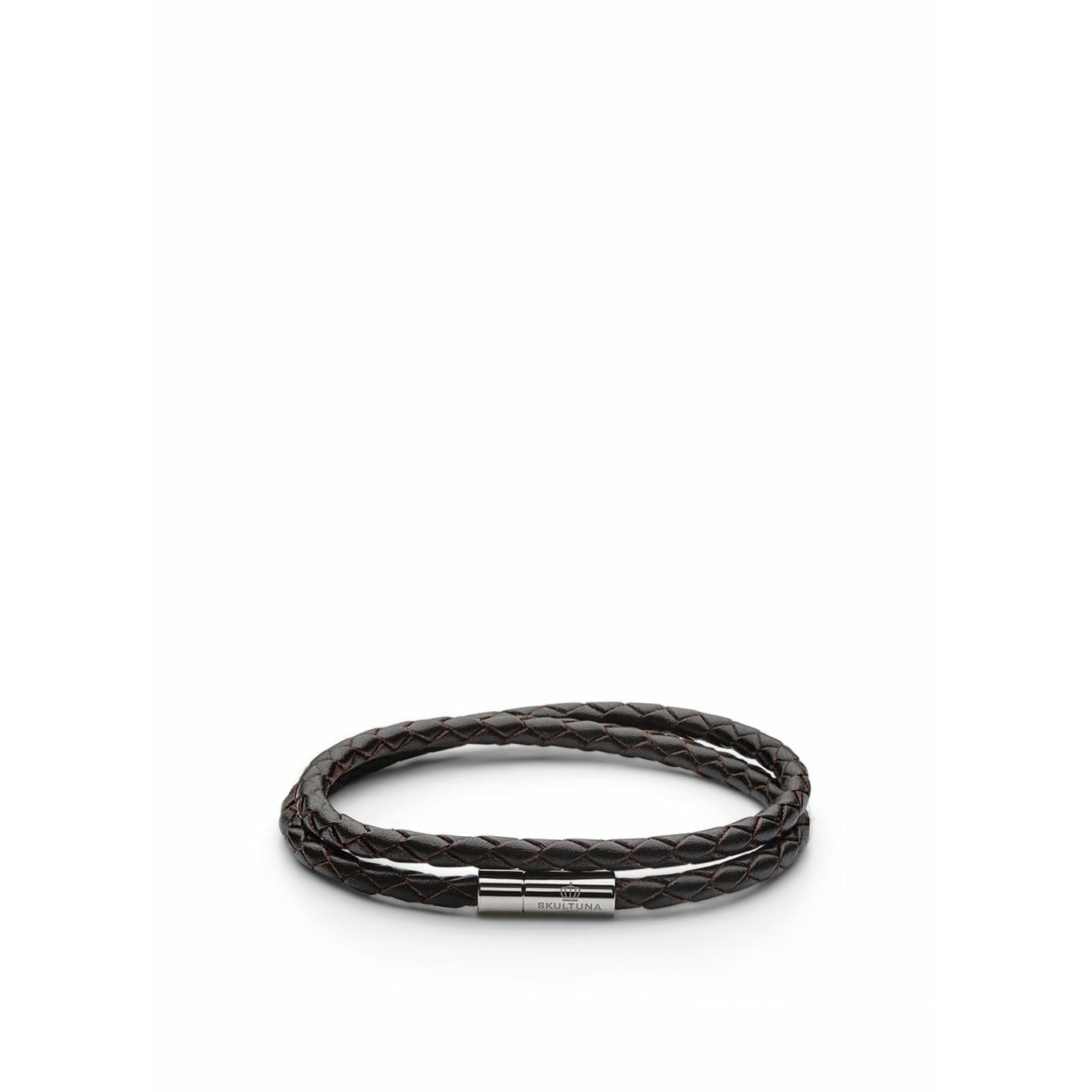 Skultuna Bracelet en cuir 4 mm Small Ø14,5 cm, brun foncé
