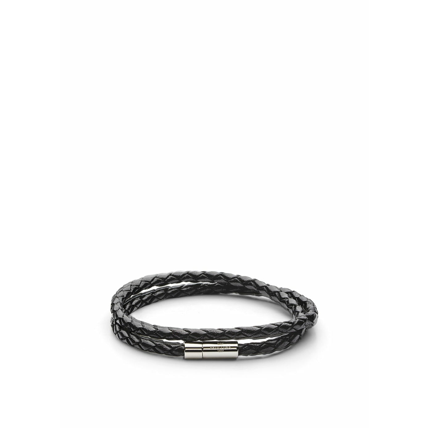 Skultuna Lederen band 4 mm klein Ø14,5 cm, zwart staal