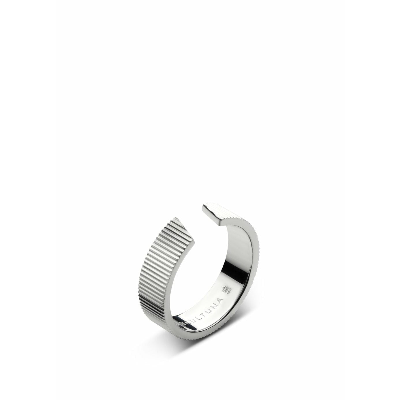 Skultuna Ribbed Ring Breitt lítið fáður stál, Ø1,6 cm