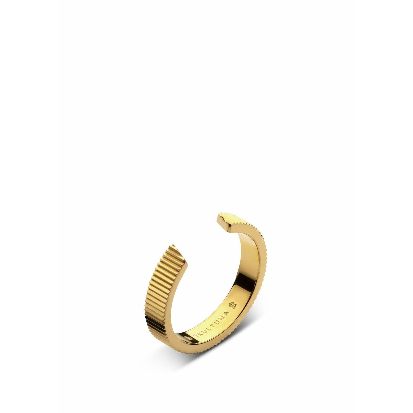 Skultuna Gerippter Ring Medium 316 L Stahl vergoldet, ø1,73 Cm