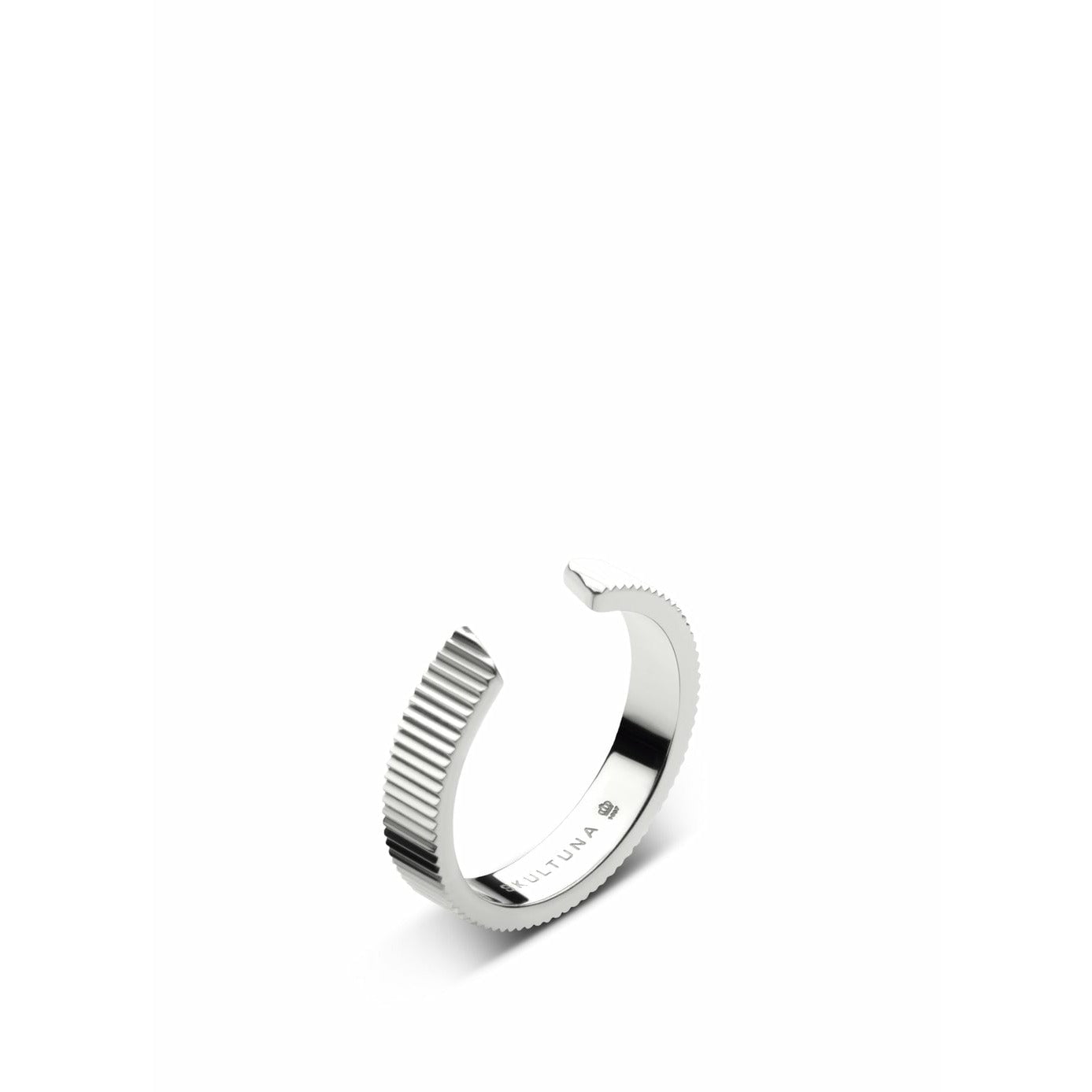 Skultuna Geribbelde ringmedium klein gepolijst staal, Ø1,6 cm