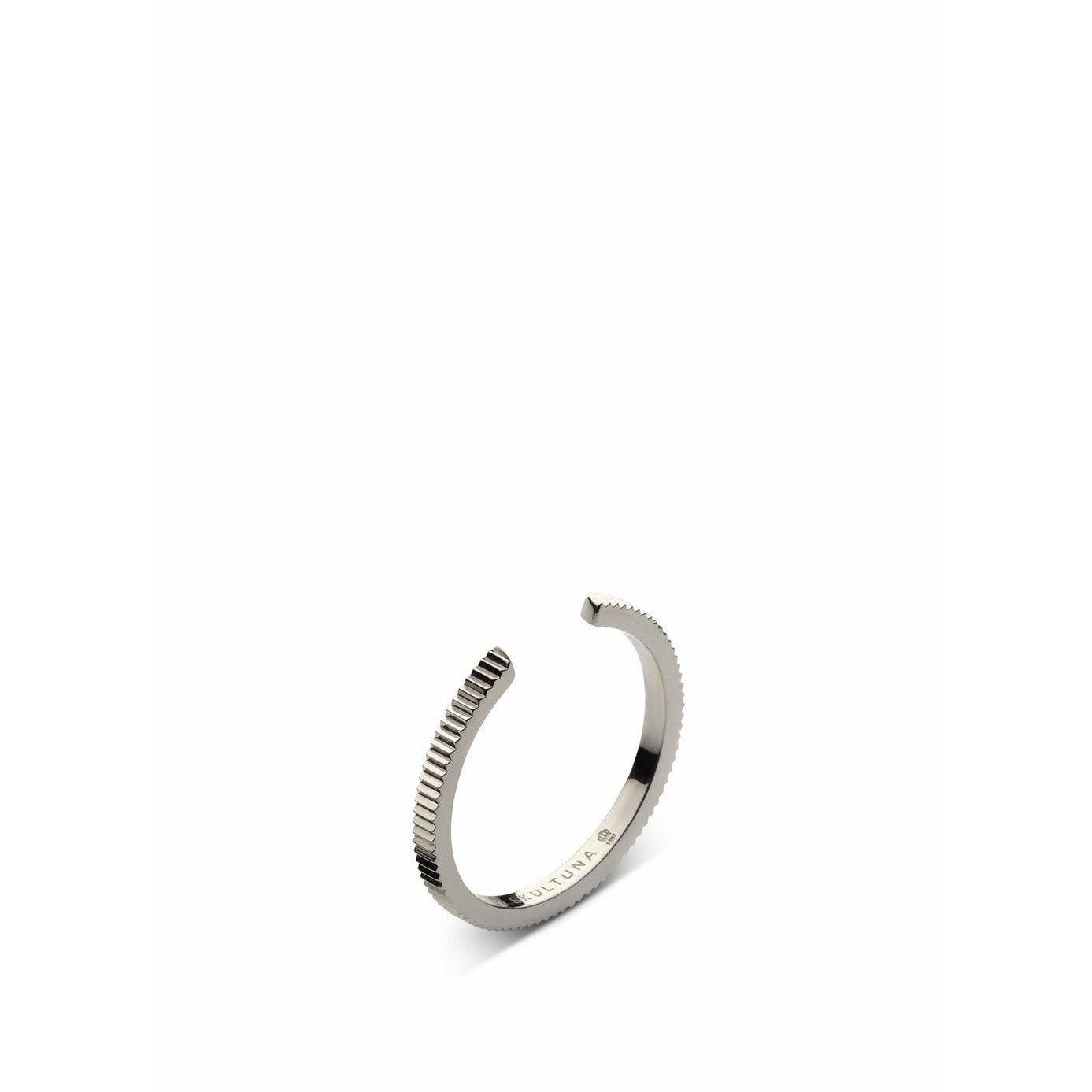 Skultuna Geribbelde dunne ring klein gepolijst staal, Ø1,6 cm