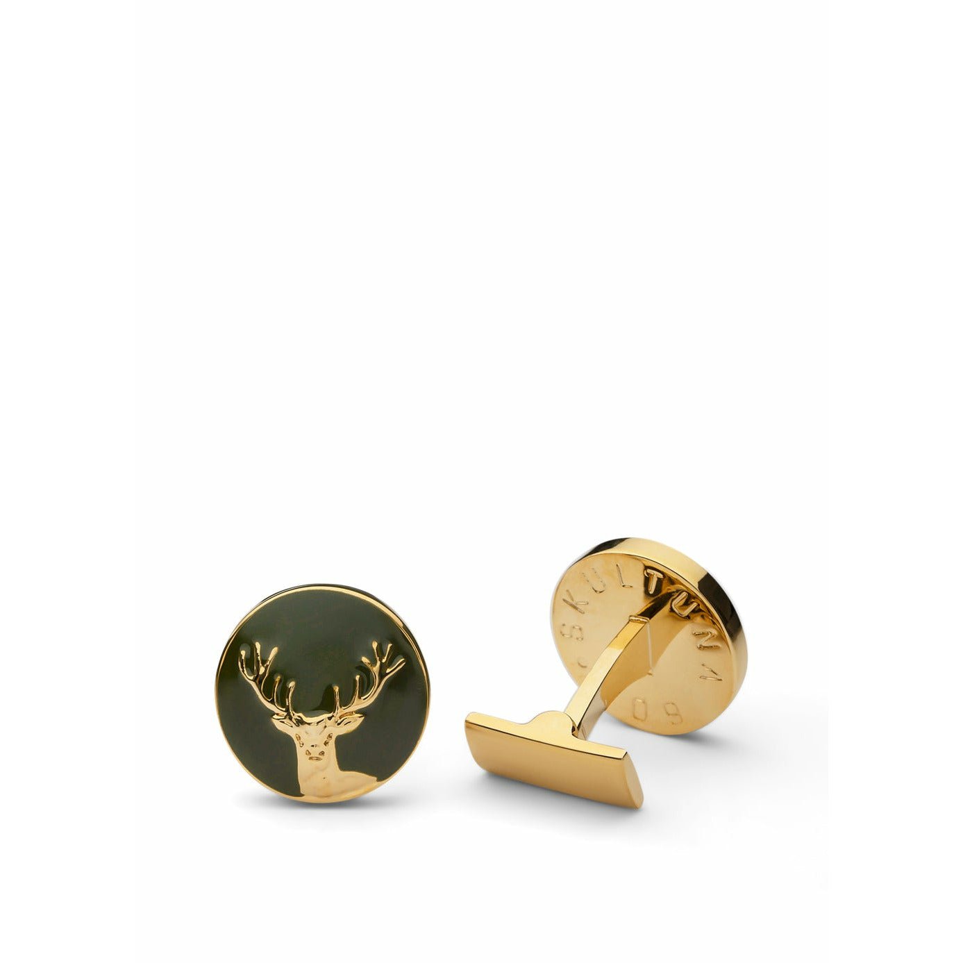 Skultuna The Hunter Cufflink The Deer Gold Platted Brass, Ø1,7 cm