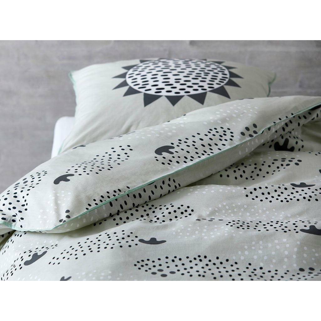 Södahl Regndroppar sängkläder 140x100 cm, svart
