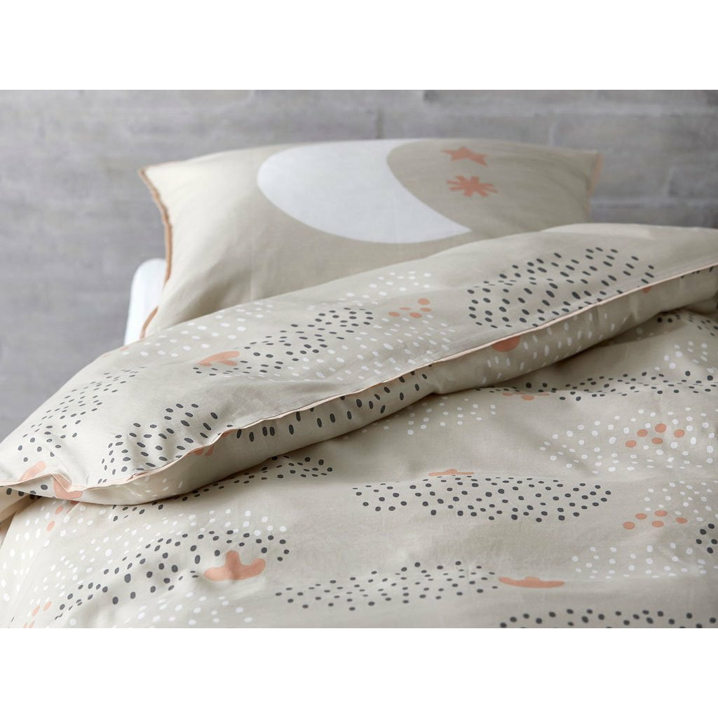 Södahl regndråper sengetøy 140x100/40x45 cm, pastell