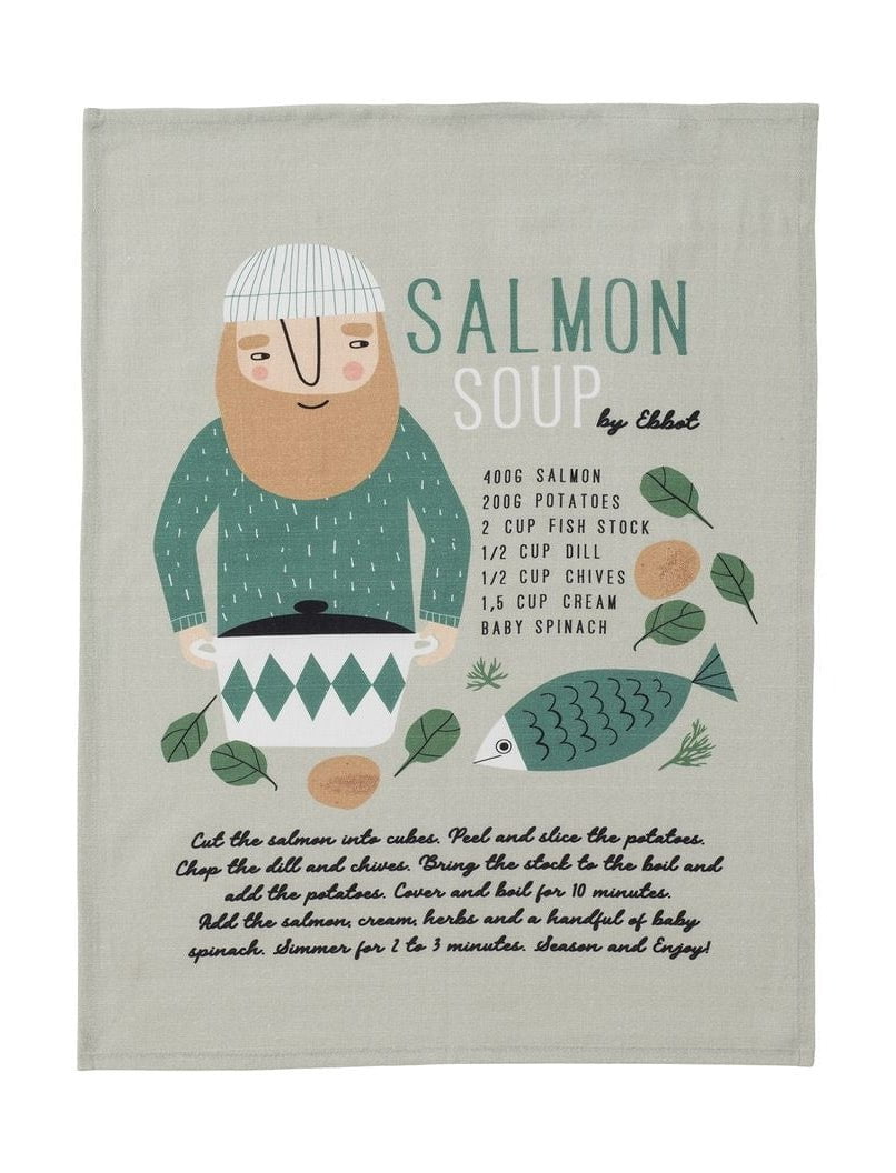 Spira Kompis Tea Towel Ebbot Salmon Soup, 47x65 Cm