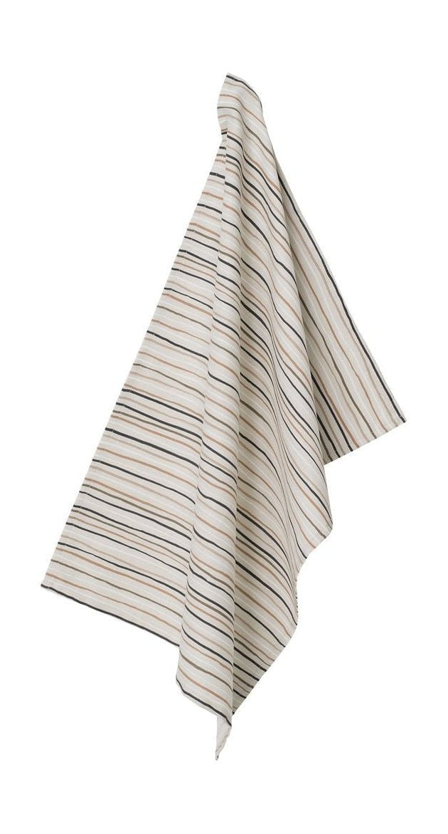 螺纹条纹茶巾47x65厘米，天然