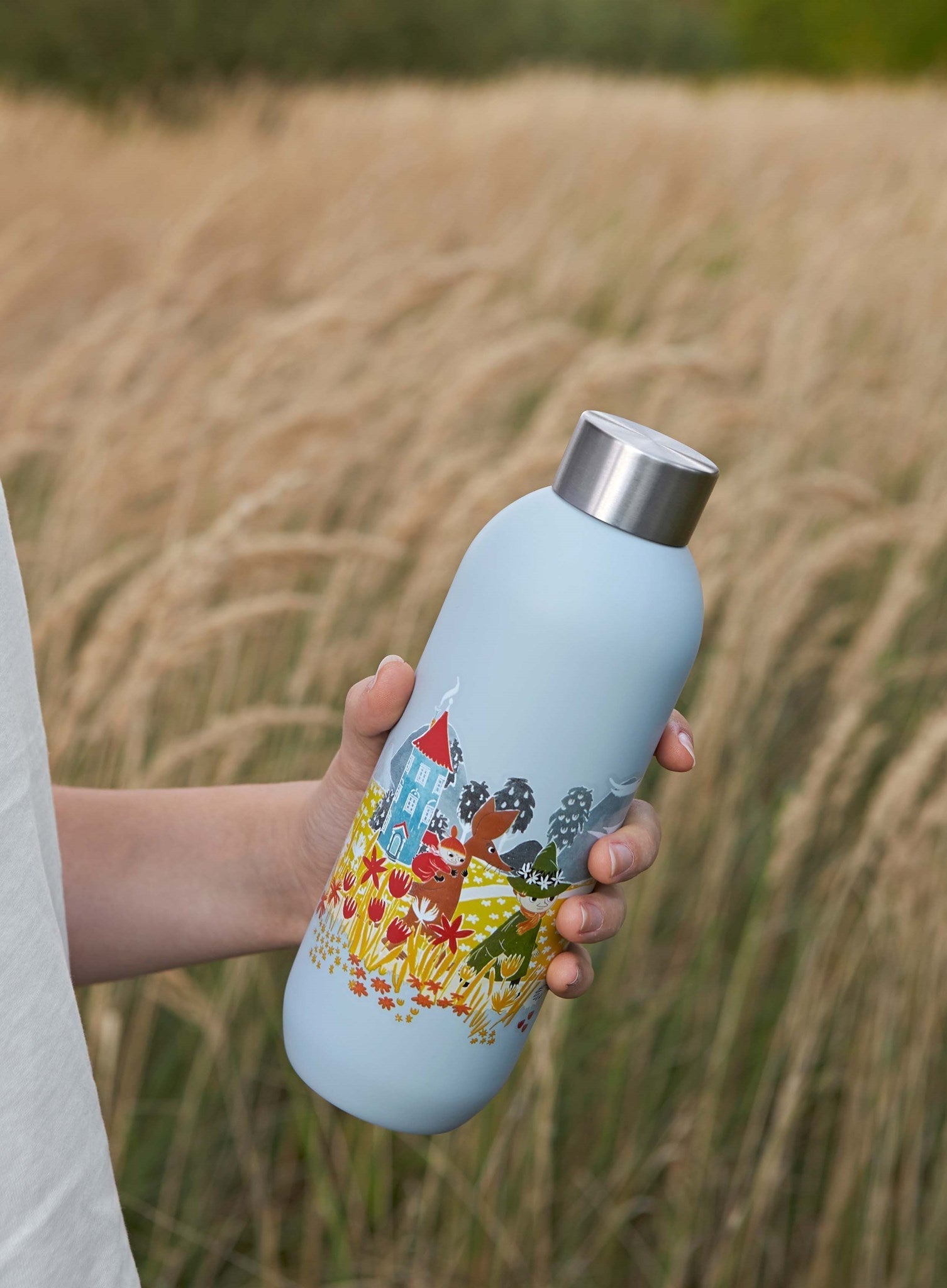 Stelton Keep Cool Water Bottle 0,75 L, Moomin Soft Sky