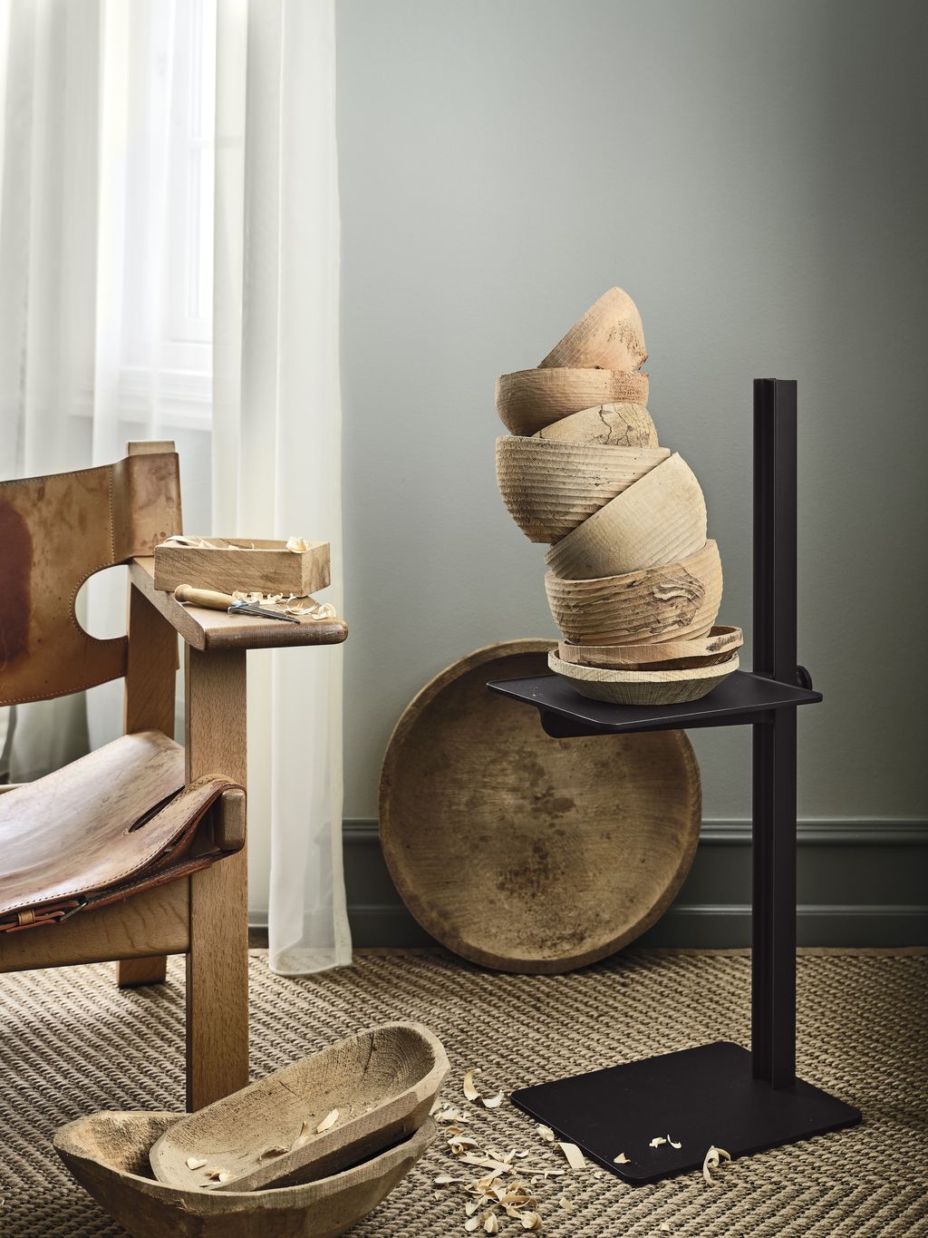 String Furniture Table d'appoint du musée, brun foncé