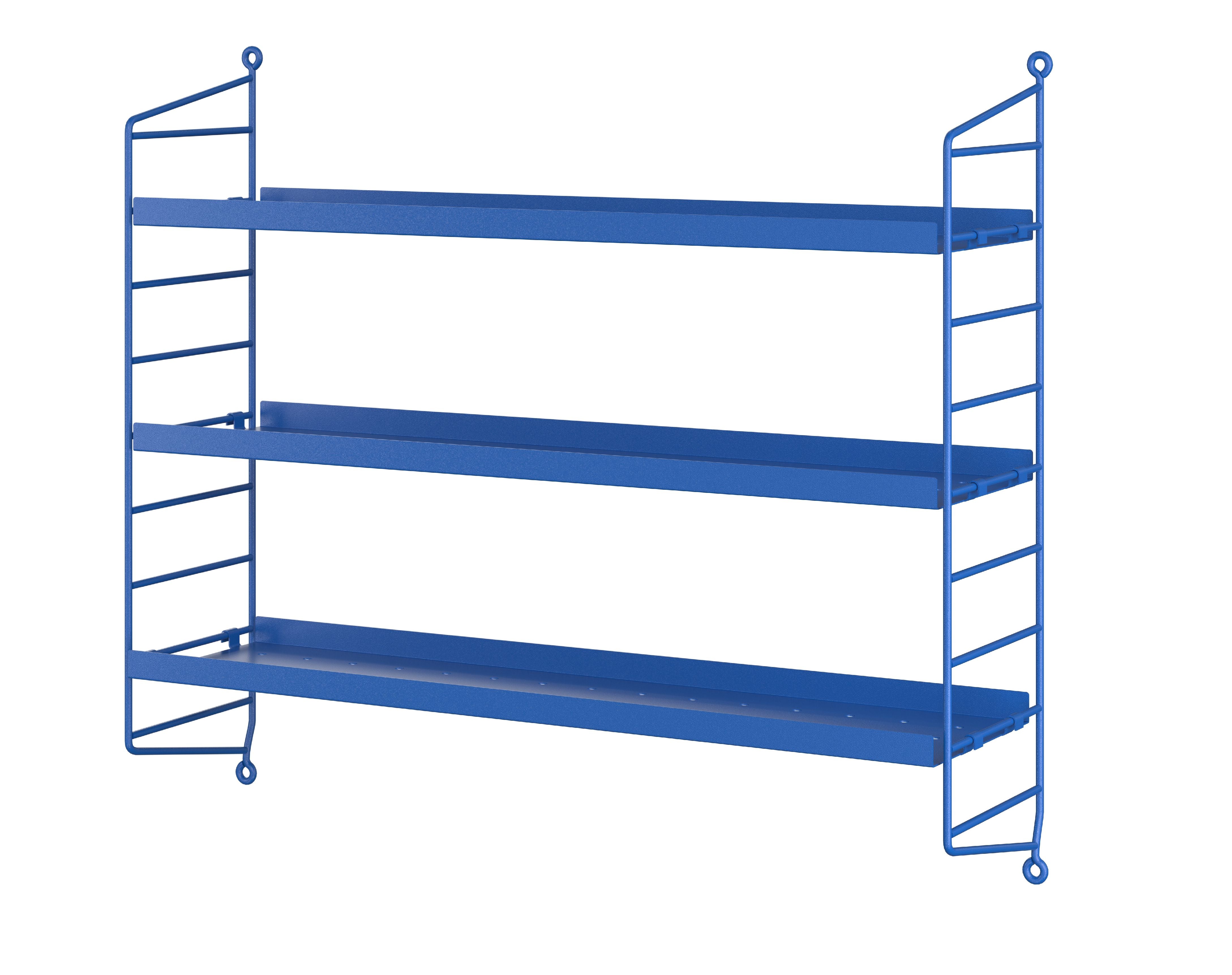 String Furniture Schnurtasche Metall -Wandregal, blau