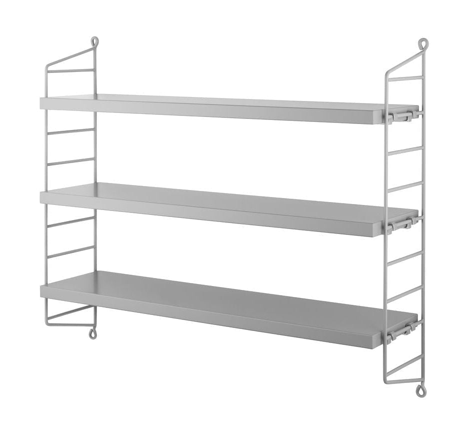String Furniture String Pocket Wall Shelf, Grey/Grey