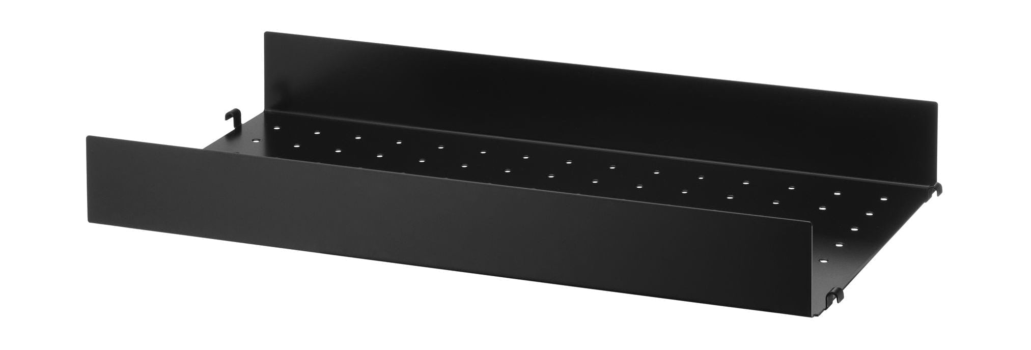 String Furniture String System Metal Shelf With High Edge 30x58 Cm, Black