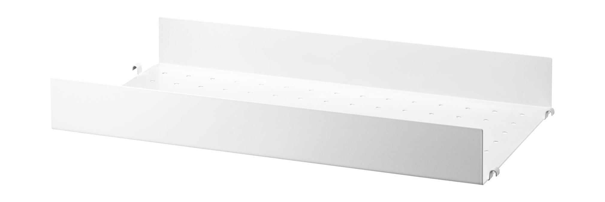 String Furniture Metalen plank van strijkersysteem met hoge rand 30x58 cm, wit