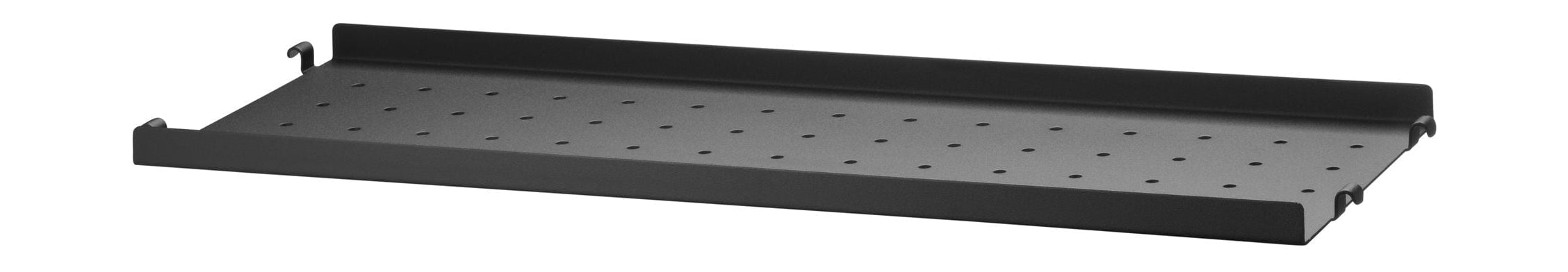 String Furniture Metalen plank van het strijksysteem met lage rand 20x58 cm, zwart