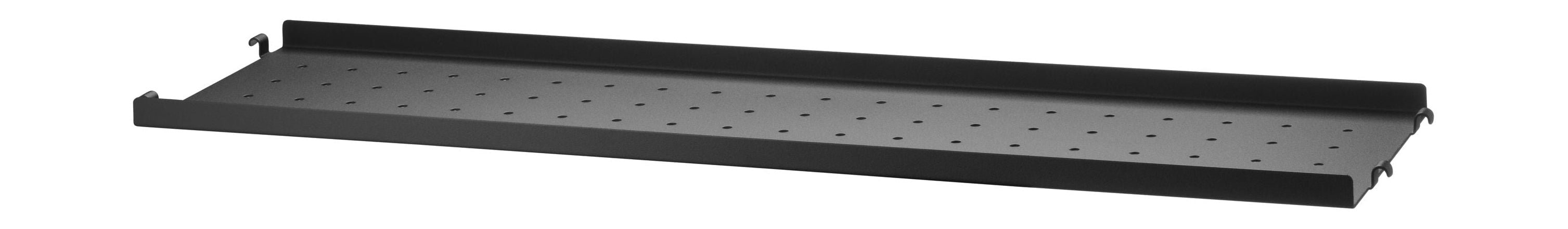Sistema de muebles de cuerda Estante de metal con borde bajo 20x78 cm, negro