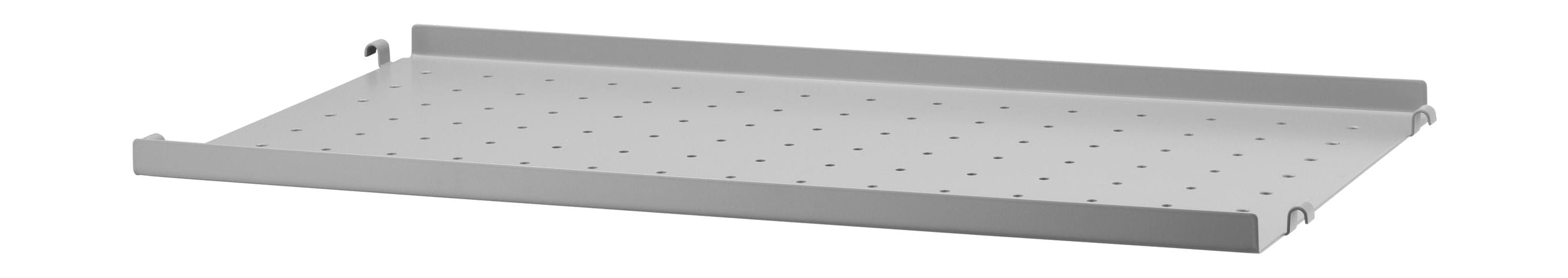 Sistema de muebles de cadena Estante de metal con borde bajo 30x58 cm, gris