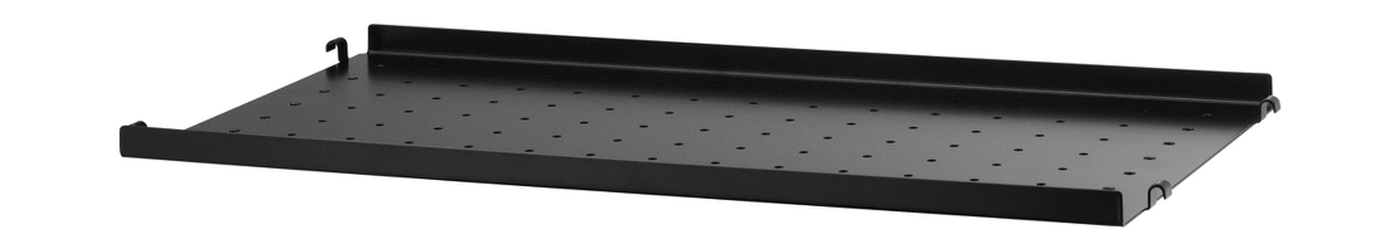 String Furniture Metalen plank van strijkersysteem met lage rand 30x58 cm, zwart