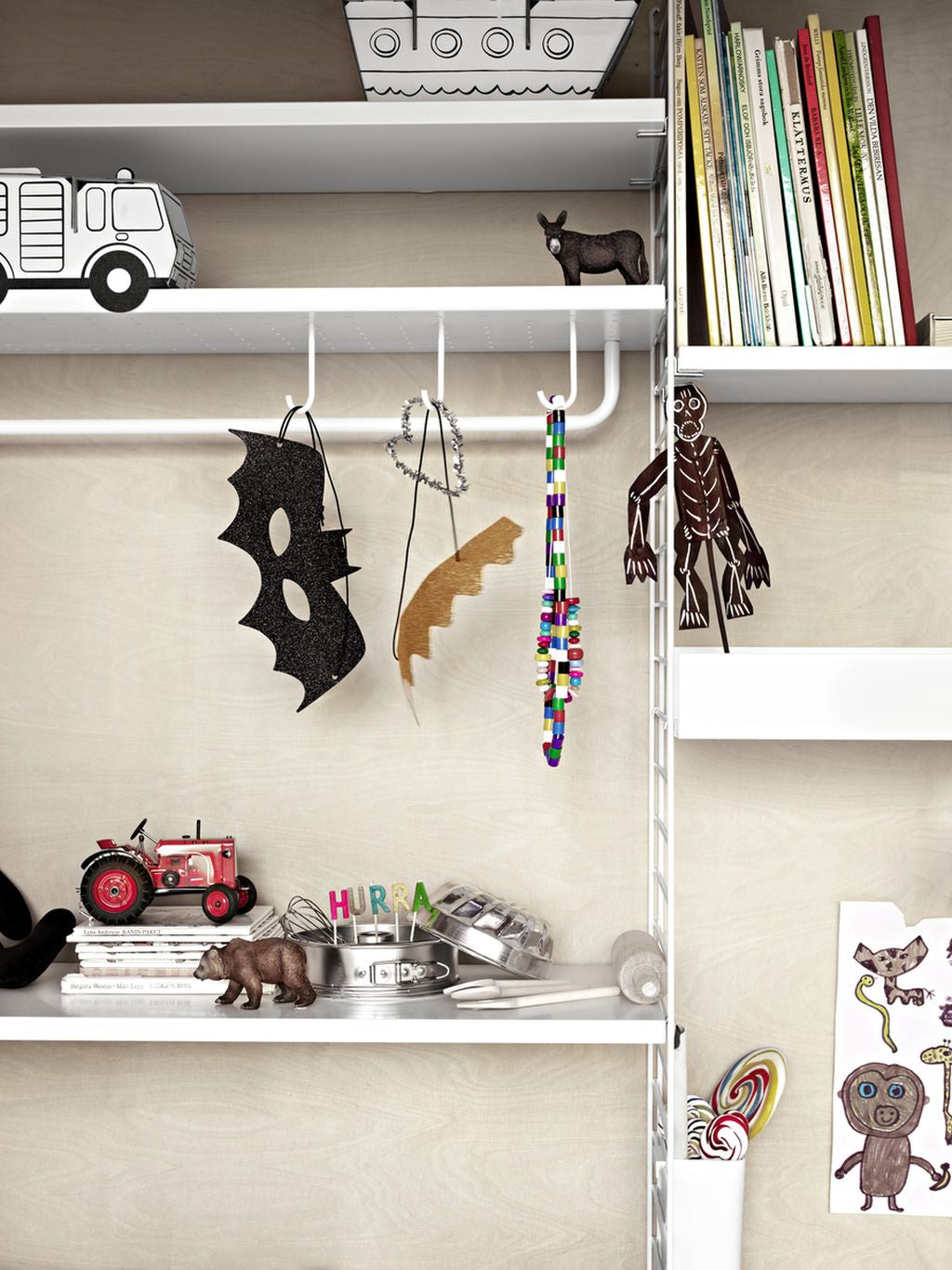 String Furniture String System Metal Shelf With Low Edge 30x78 Cm, White